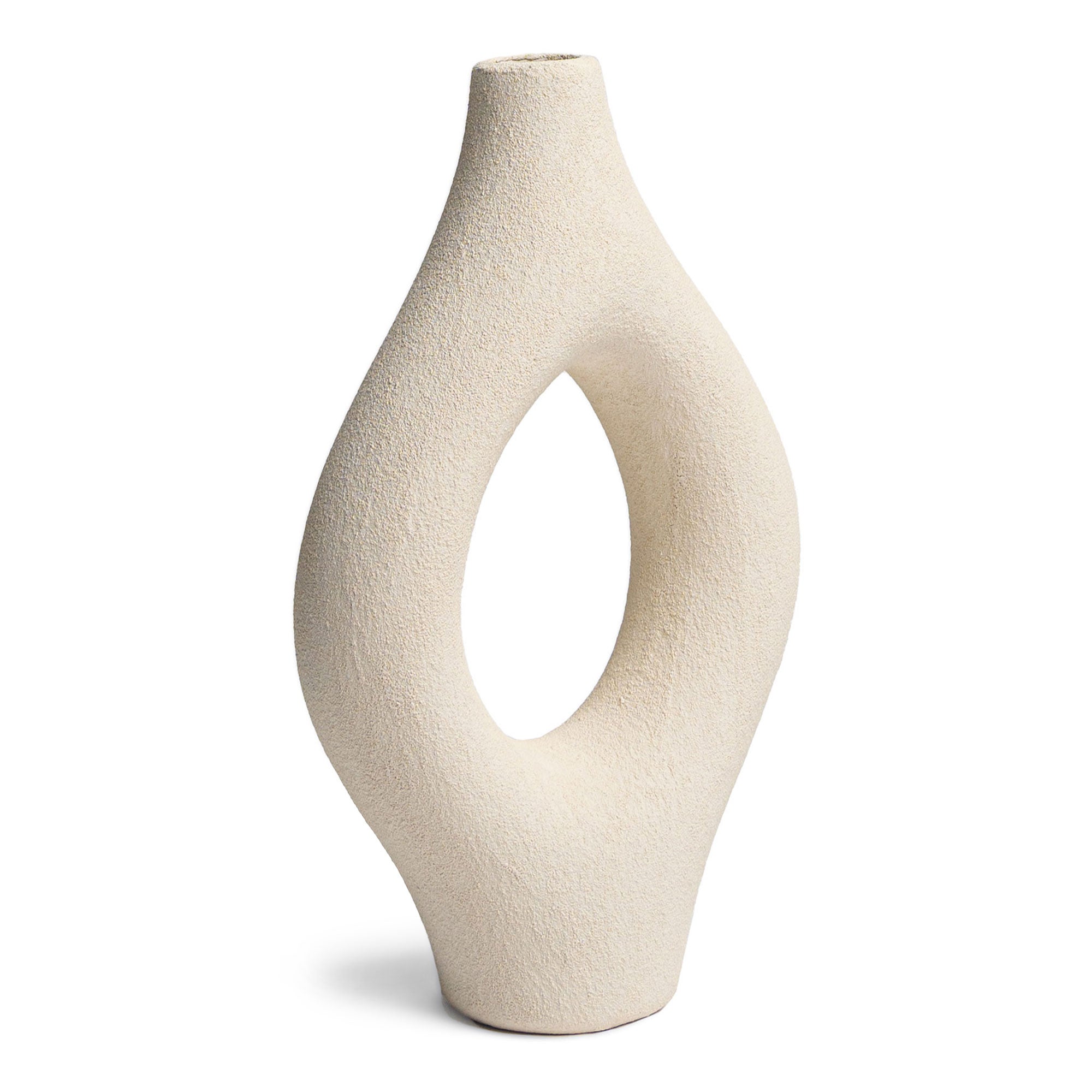 Villa Moda Emile Abstract Organic Decorative Modern Vase, Large, White(Open Box) - VMInnovations