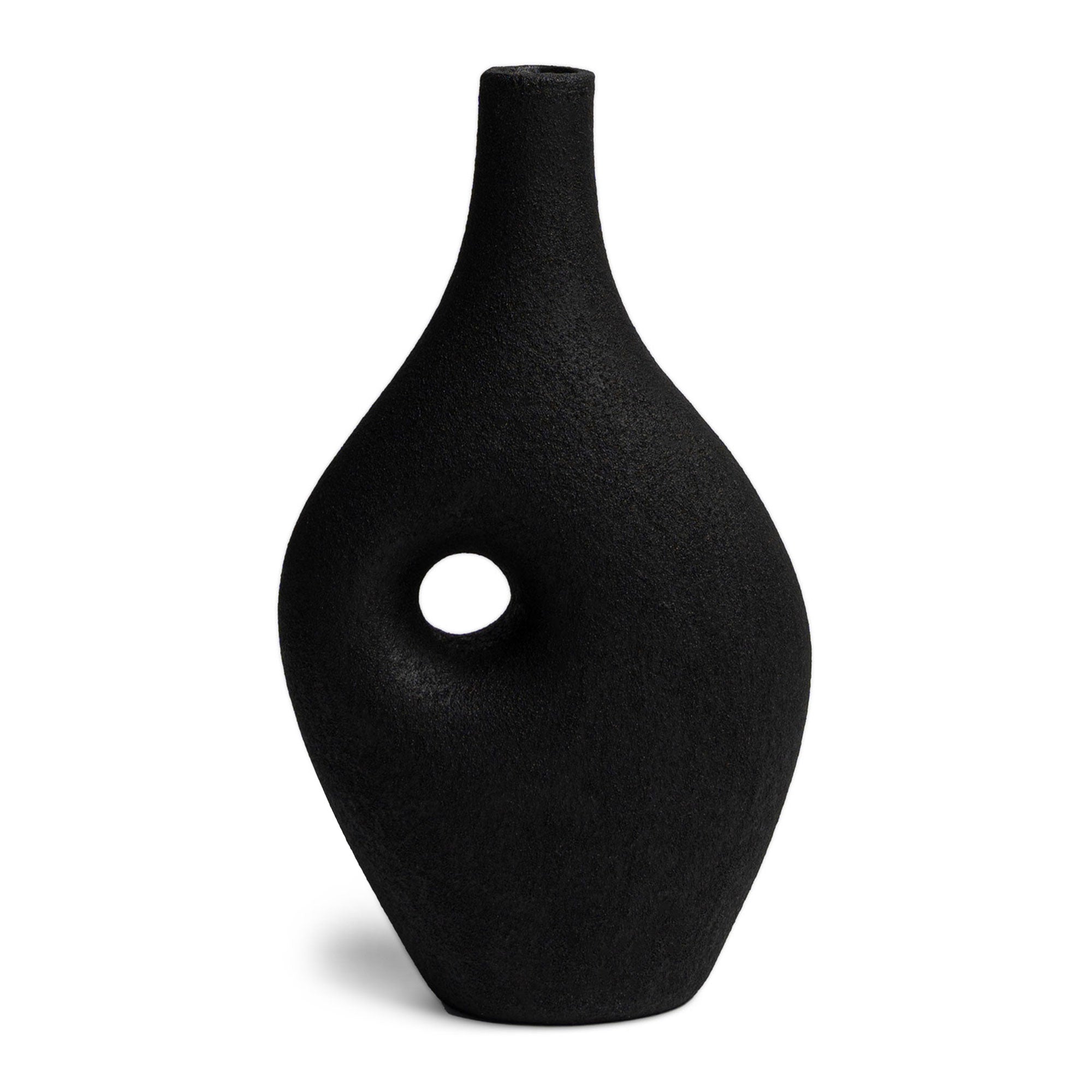Villa Moda Silke Large Genie Decorative Modern Vase, Large, Black (Open Box) - VMInnovations