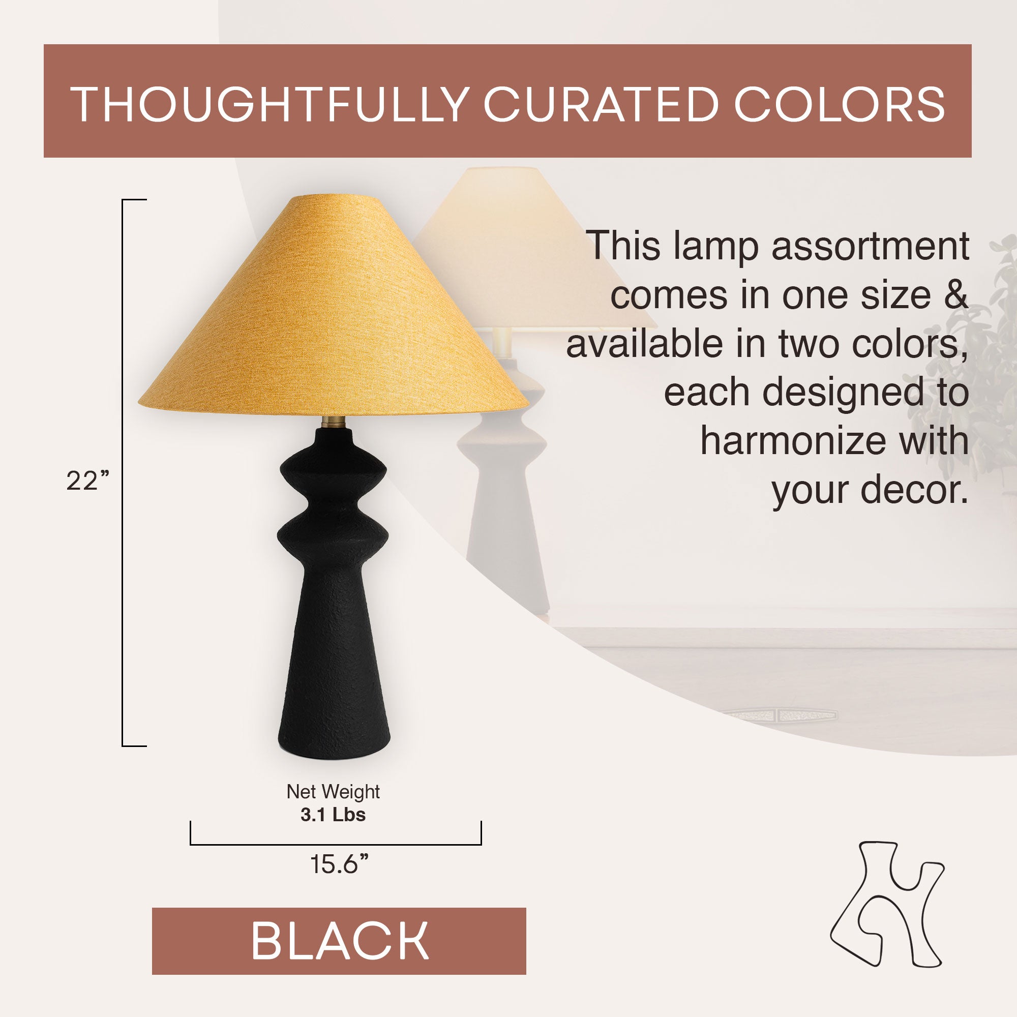Villa Moda Henrik-Hxy 1660 Table Lamp, Black (Used)