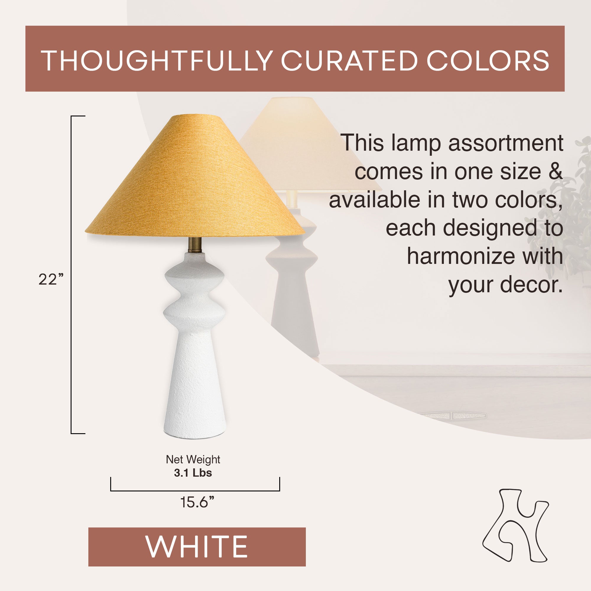 Villa Moda Henrik-Hxy 1660 Table Lamp, White (Used) - VMInnovations