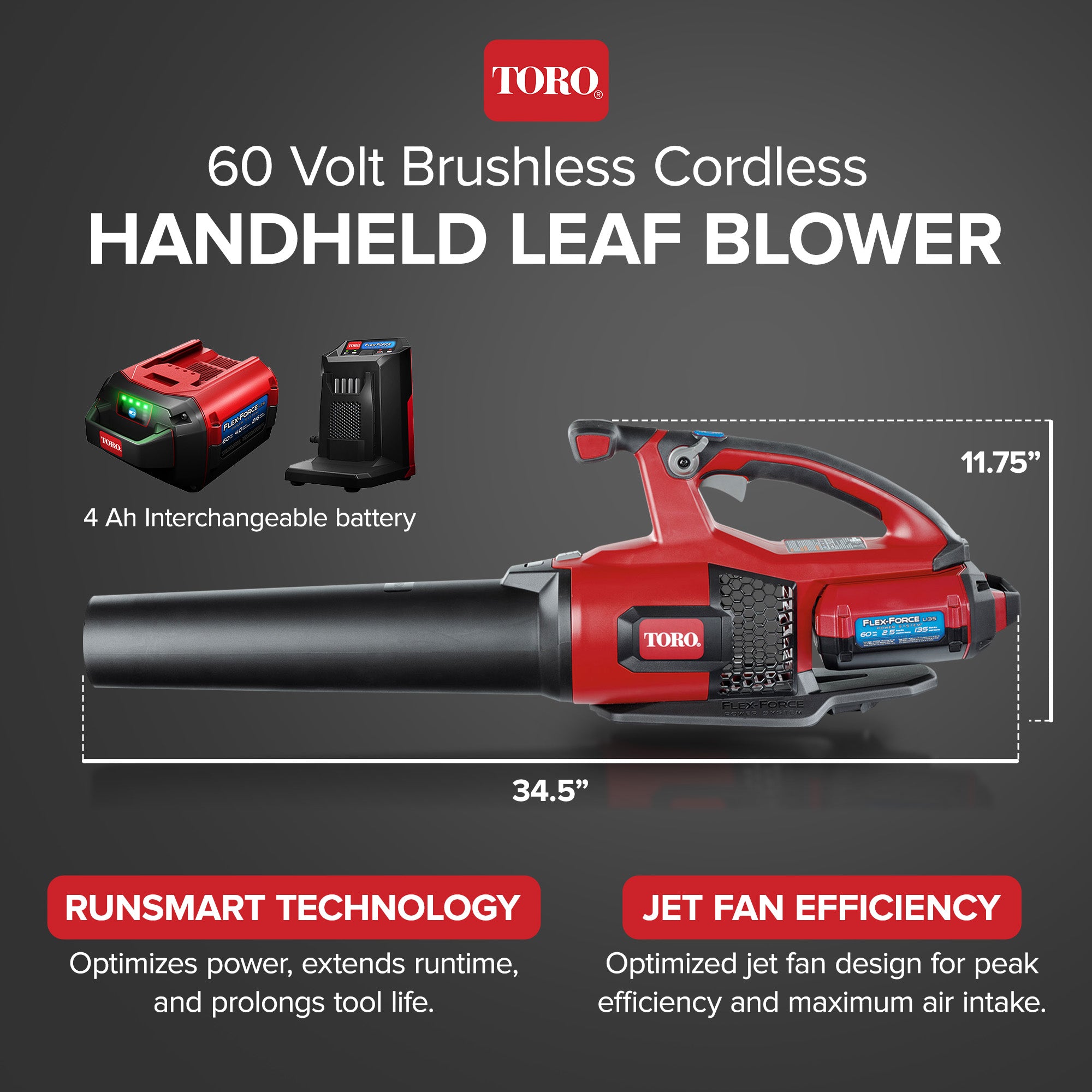 Toro 60 Volt Brushless Cordless Leaf Blower with 2.5 Ah Battery (Open Box) - VMInnovations