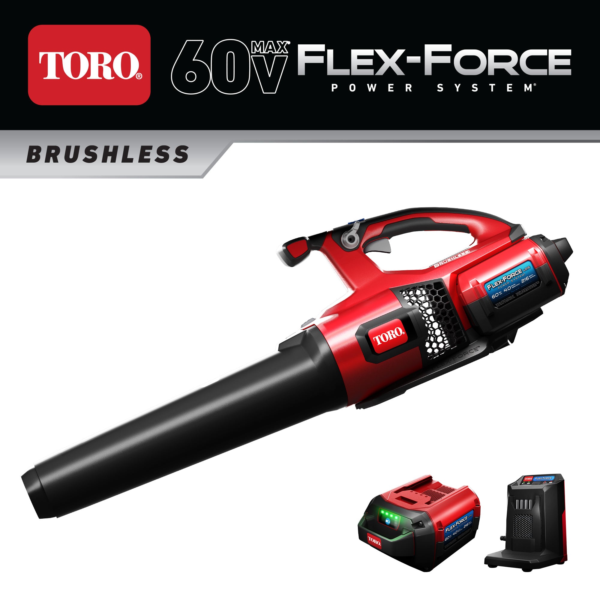 60V Brushless Cordless Handheld Leaf Blower w/ 4 Ah Battery & Charger (Open Box) - VMInnovations