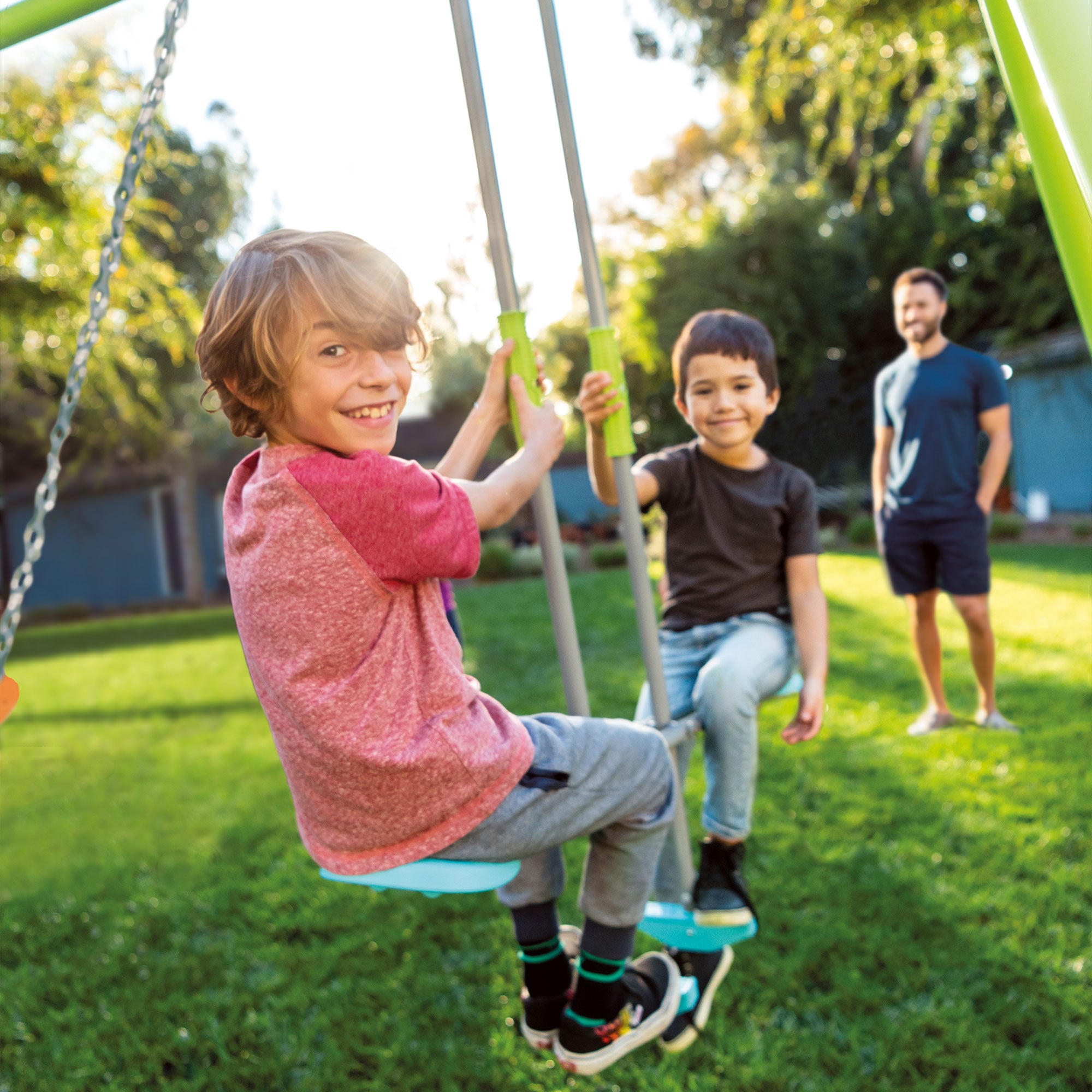 Intex Three Feature Playground Swing Set with Trapeze Bar, Multicolor (Used) - VMInnovations