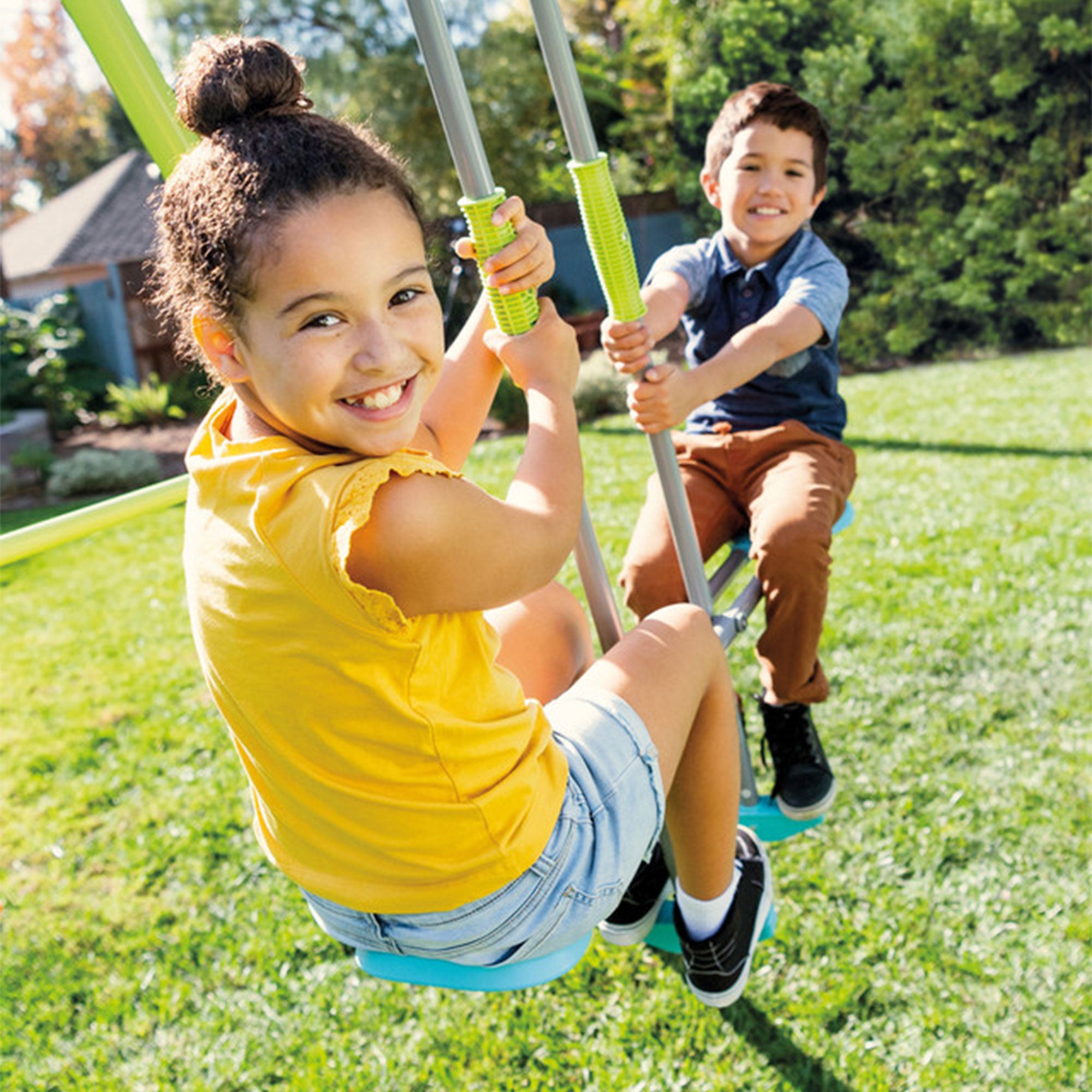 Intex Three Feature Playground Swing Set with Trapeze Bar, Multicolor (Used) - VMInnovations