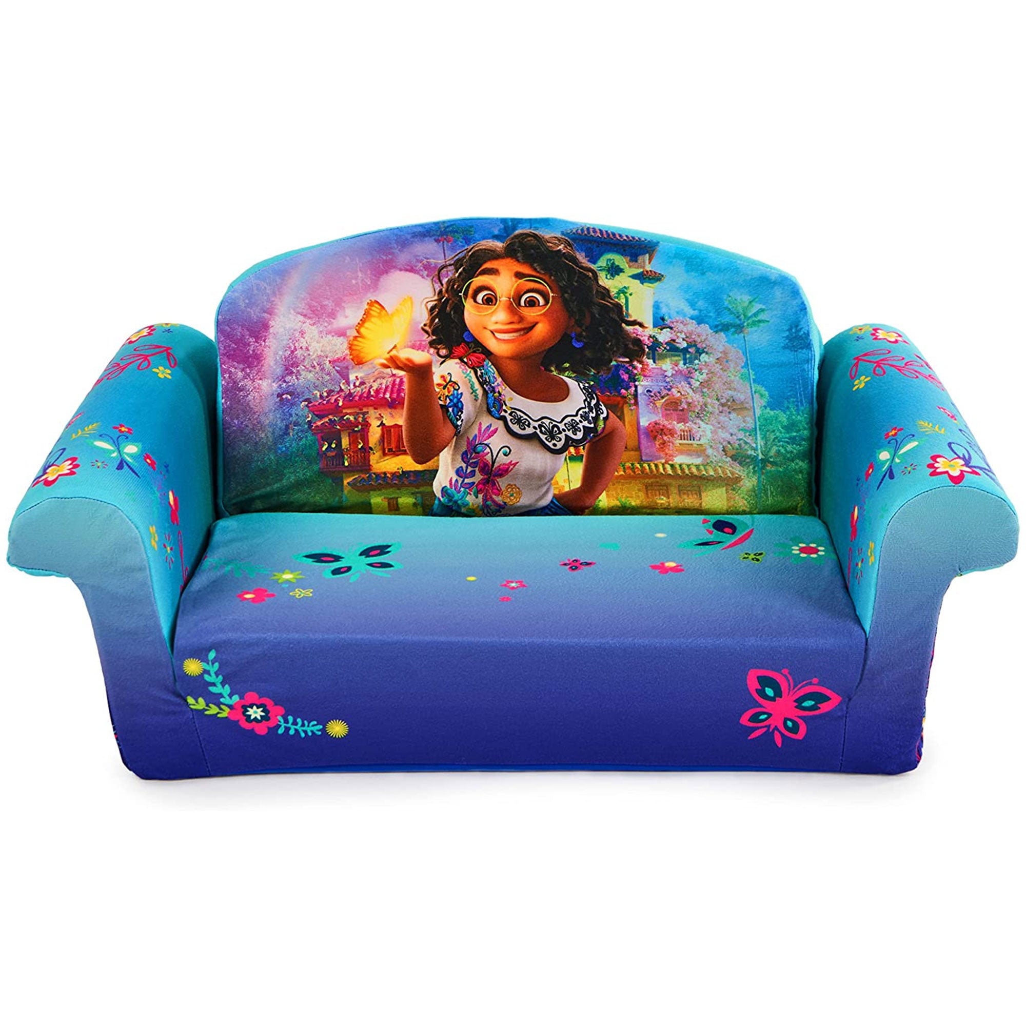Marshmallow Furniture Kids 2-in-1 Flip Open Foam Compressed Sofa, Encanto (Used) - VMInnovations