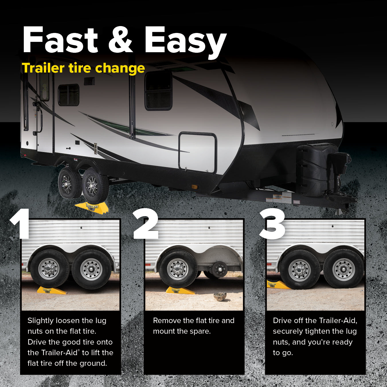 Camco PLUS Tandem Trailer Tire Changing Ramp with 5.5" Lift, Yellow (Used) - VMInnovations