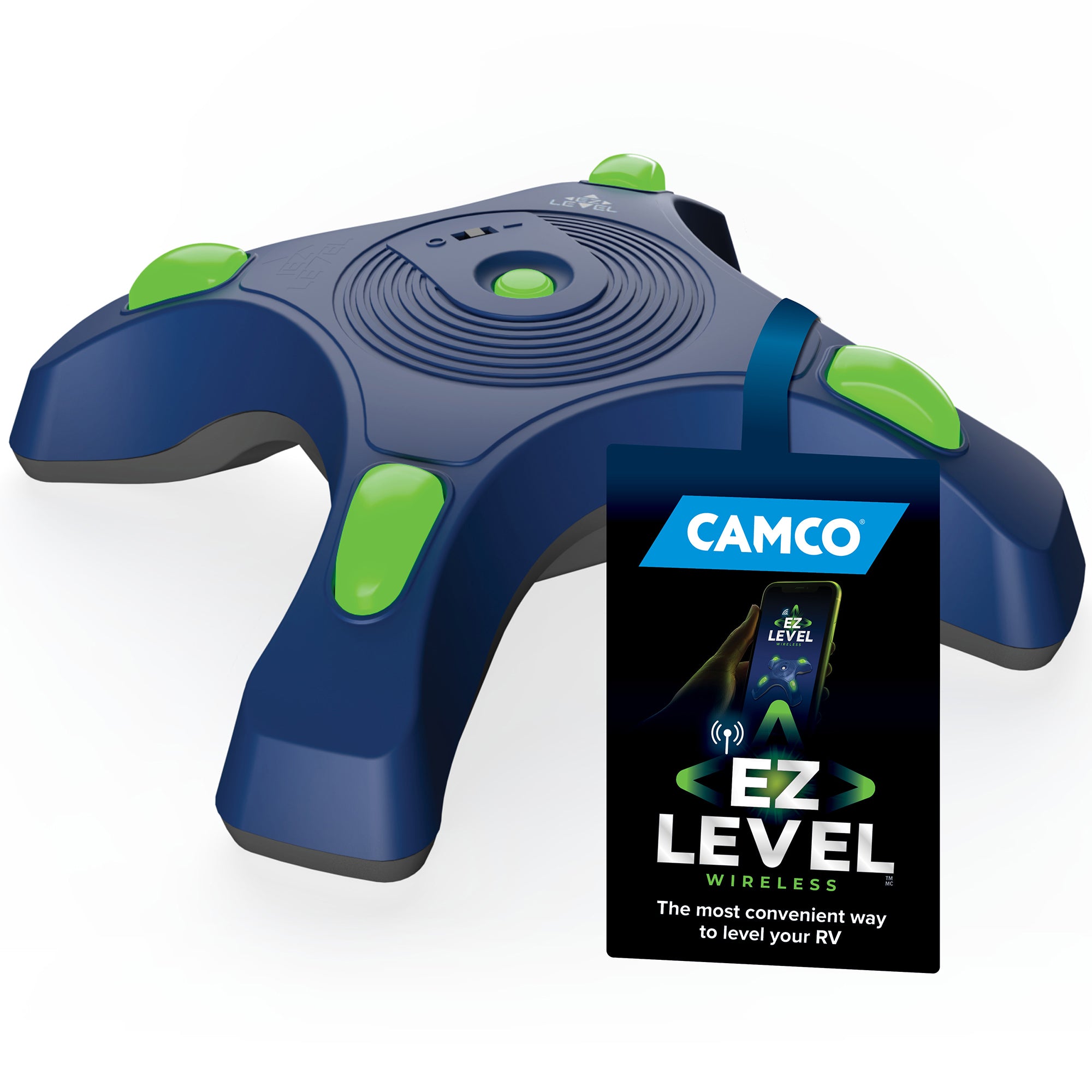 Camco Wireless Automatic EZ Level w/Illuminated Indicator Lights, Blue(Open Box)