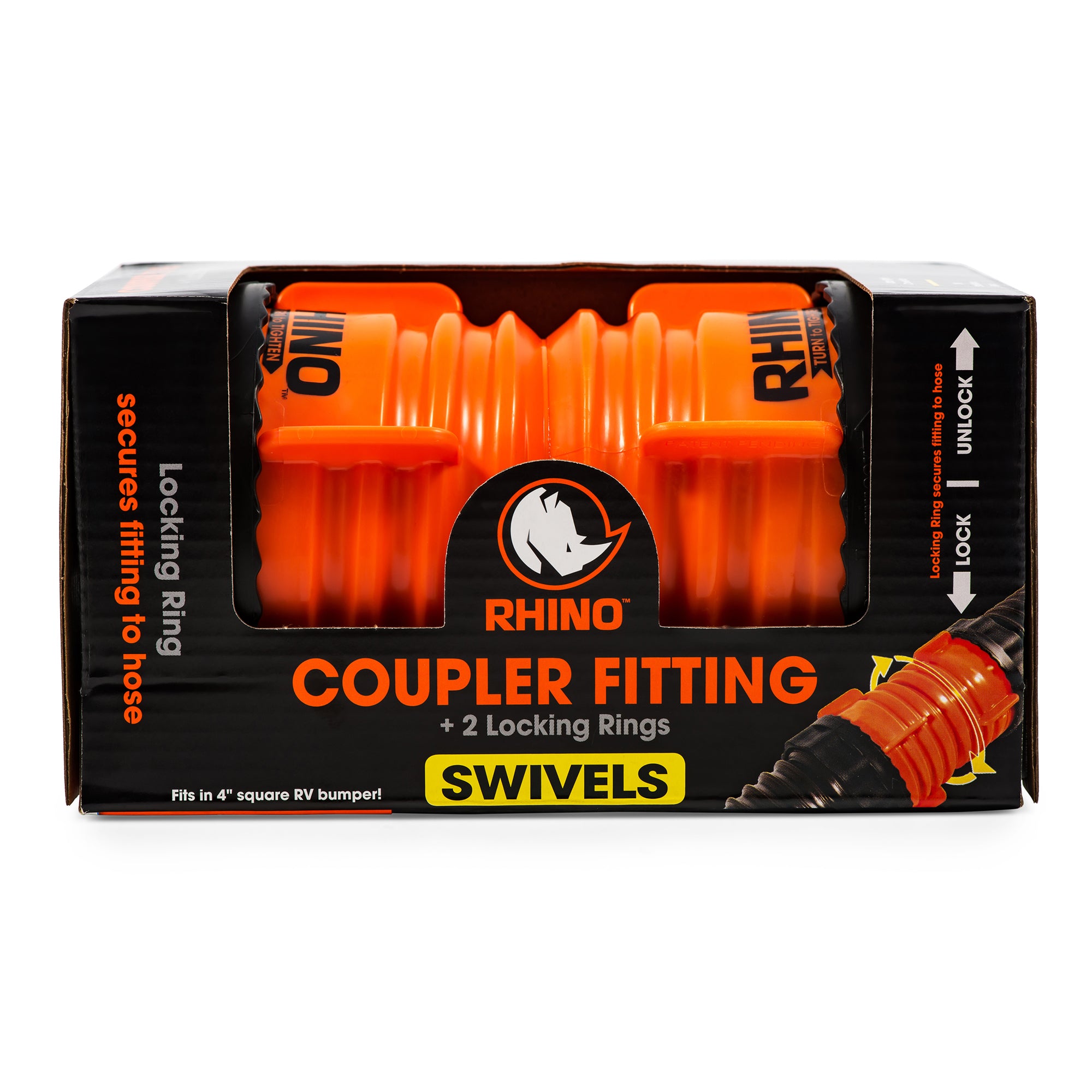 Camco RhinoFLEX RV Sewer Hose Connector Coupler w/Locking Rings, Accessory Only - VMInnovations