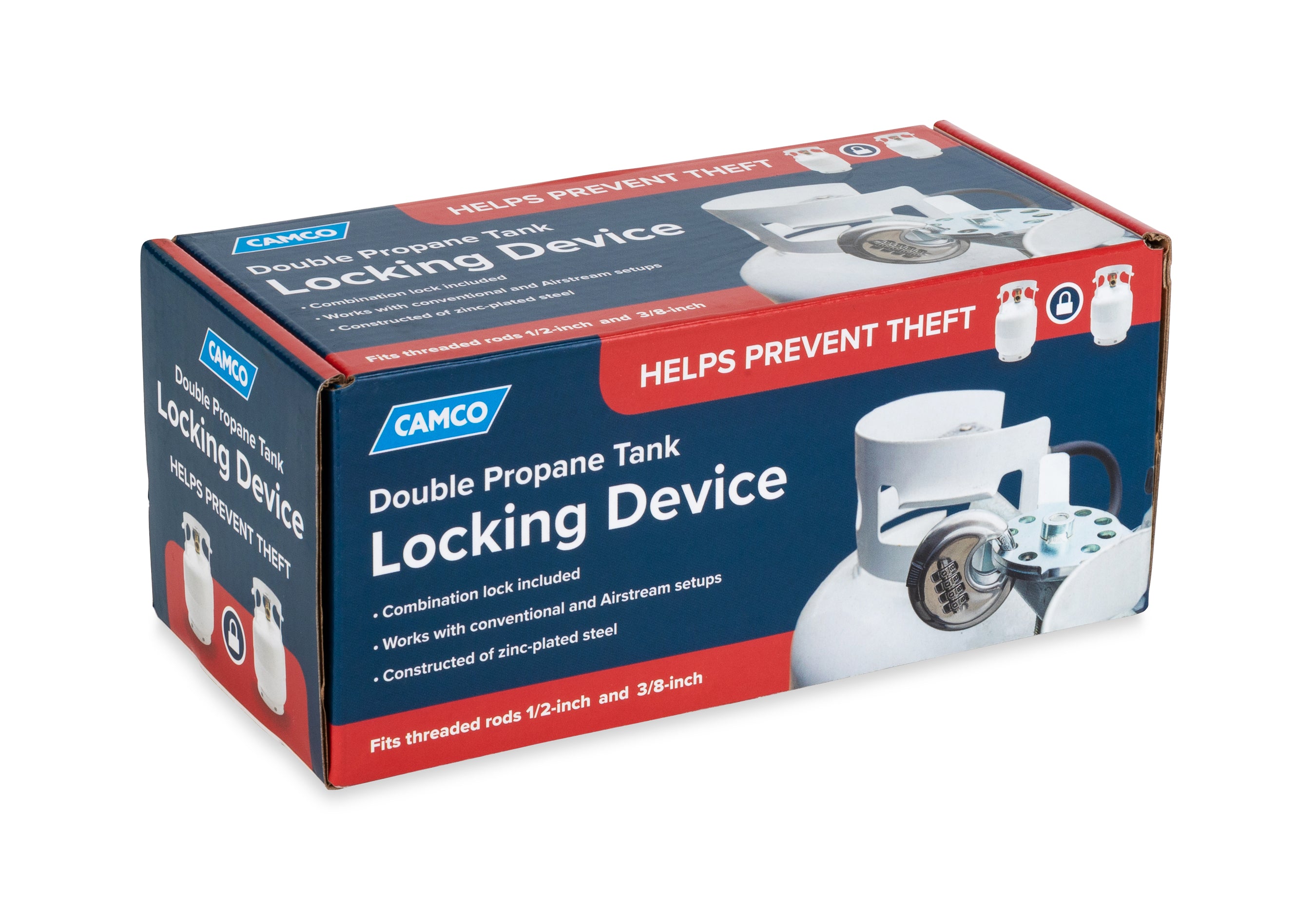 Camco Double Propane Tank Theft Prevention Combination Locking Device for RVs - VMInnovations