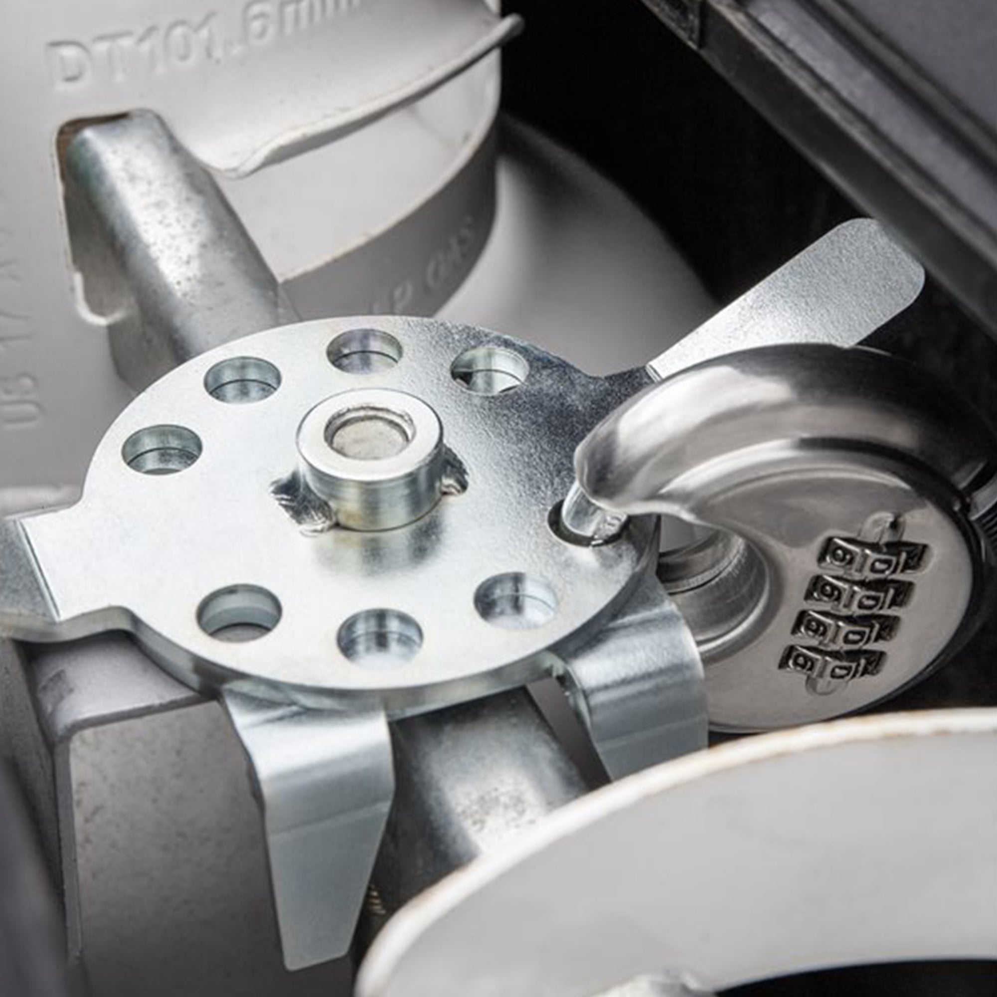 Camco Double Propane Tank Theft Prevention Combination Locking Device for RVs - VMInnovations