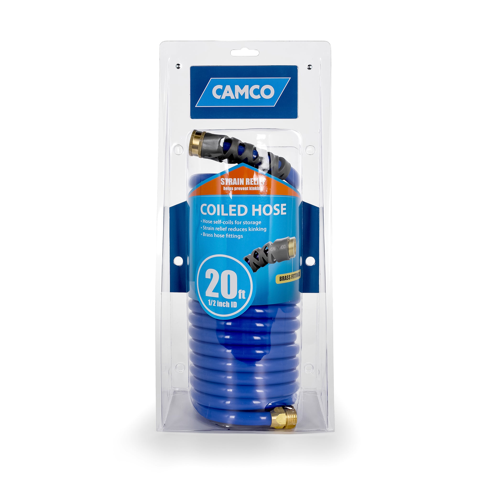 Camco 20 Ft Marine & Garden Coiling Water Hose w/Brass Fittings (Open Box) - VMInnovations
