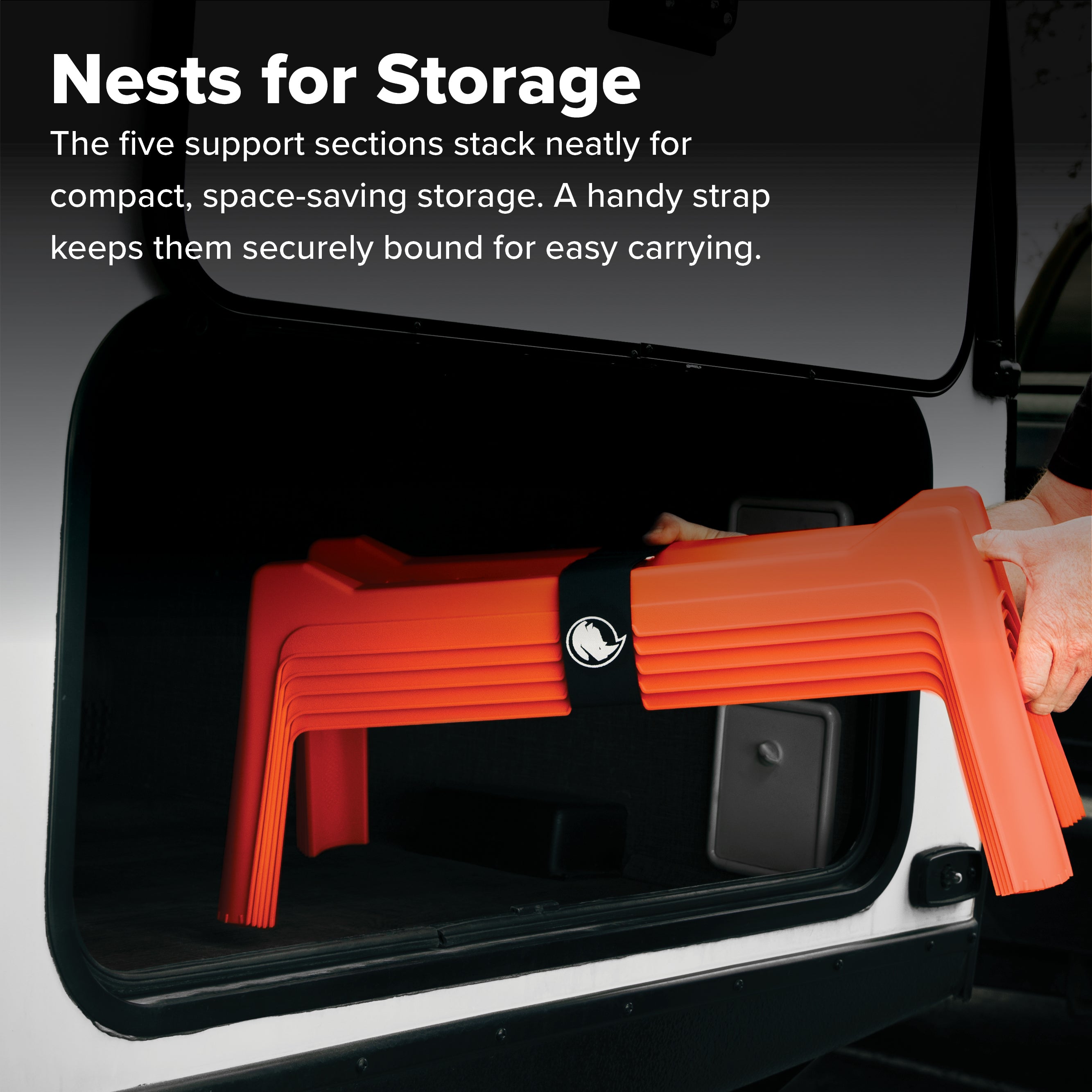 Camco Rhino Nesting RV Sewer Hose Support Kit for Stable Drainage, (Set of 5)