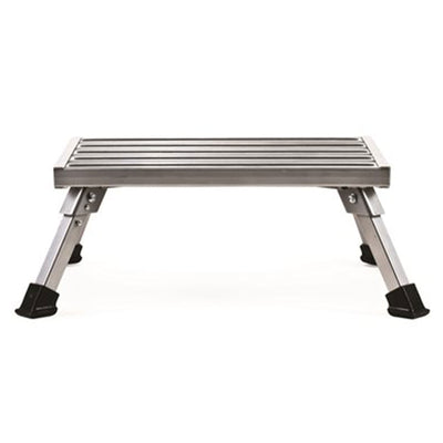 Camco 43677 Fixed Height Aluminum Platform Step Stool with Non Slip Rubber Feet