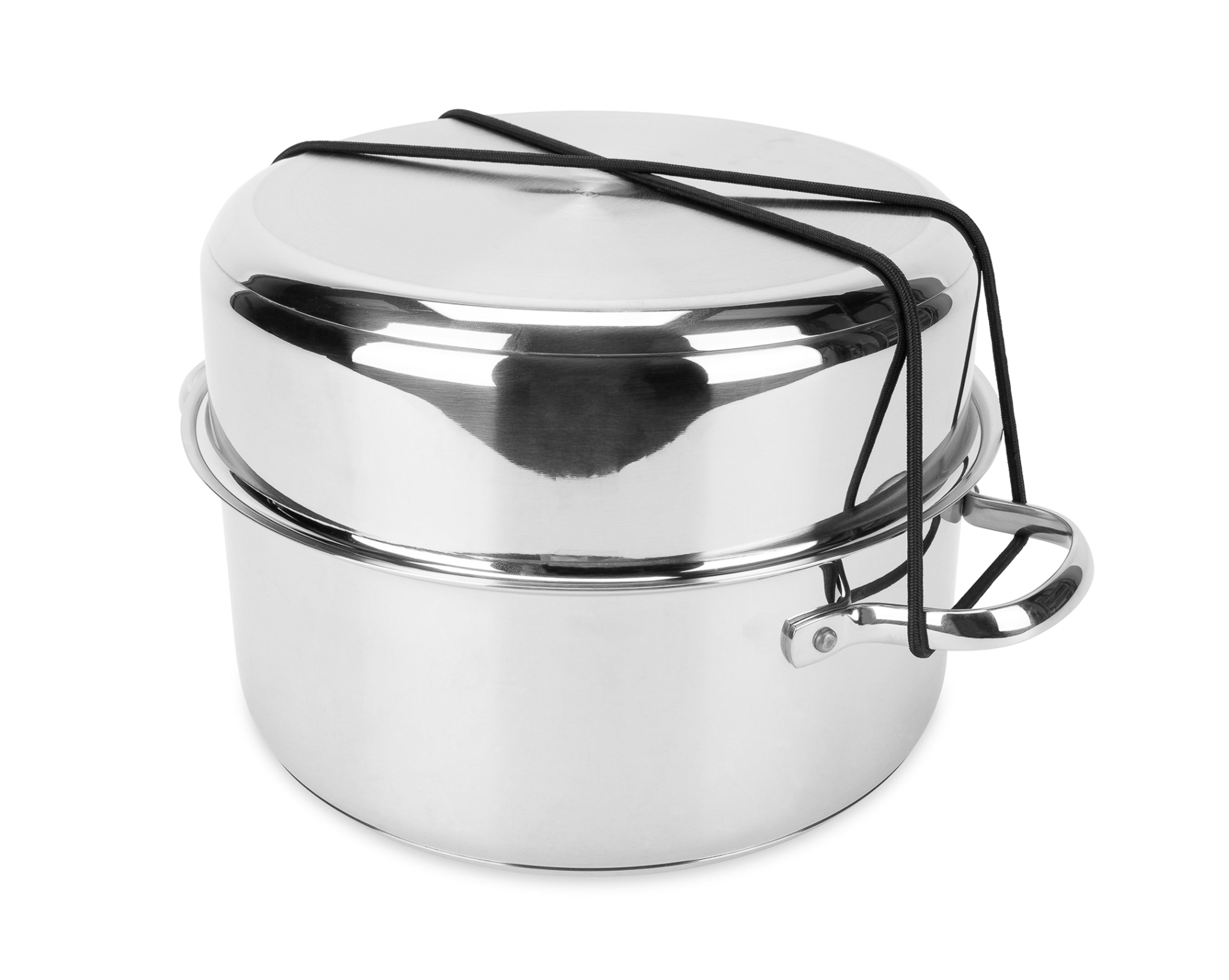 Camco 10 Piece Stainless Steel Cookware Nesting Pot Set w/Handle & Storage Strap - VMInnovations
