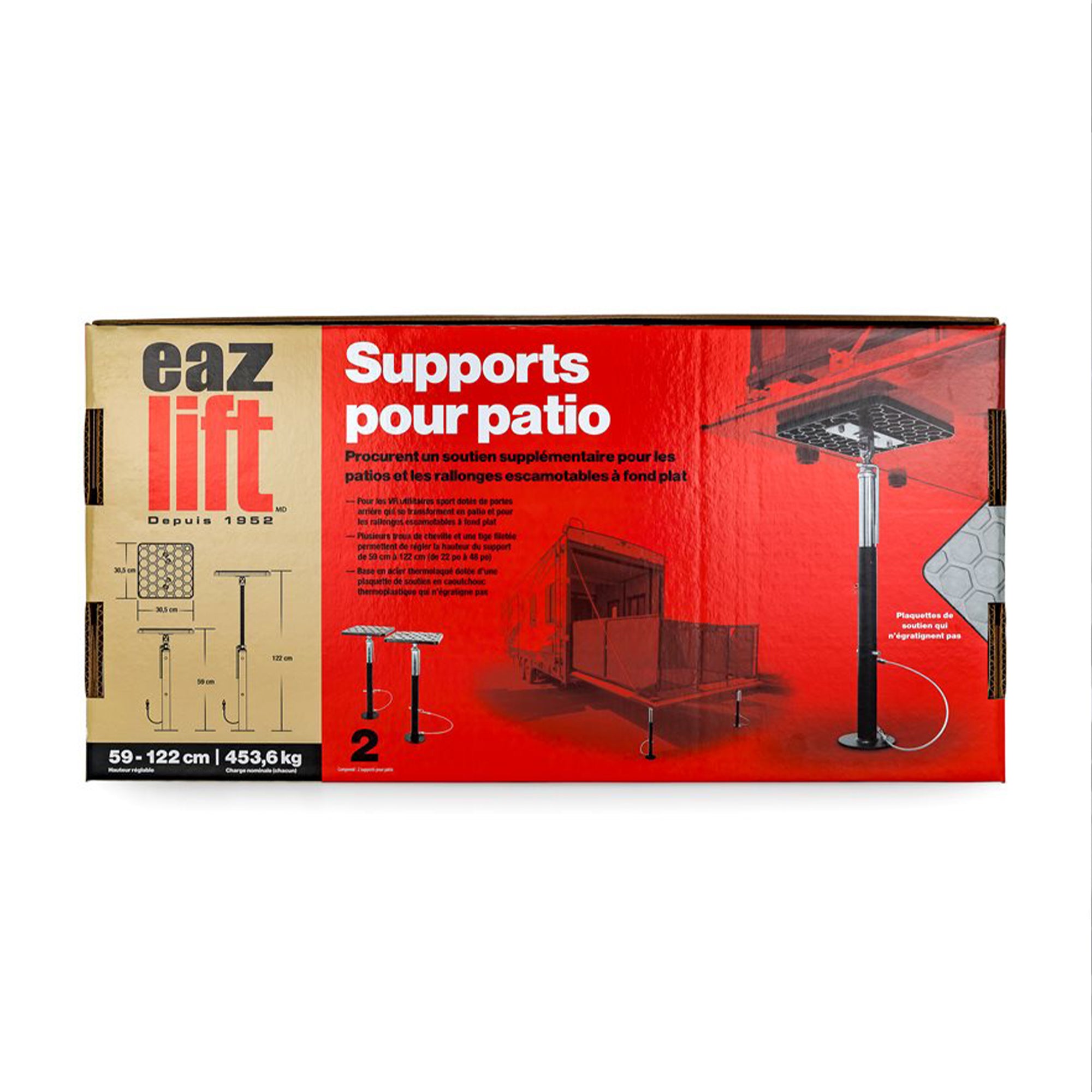 Camco Eaz-Lift Adjustable RV Patio Supports w/ Flat Bottom Slide Outs, Set of 2 - VMInnovations