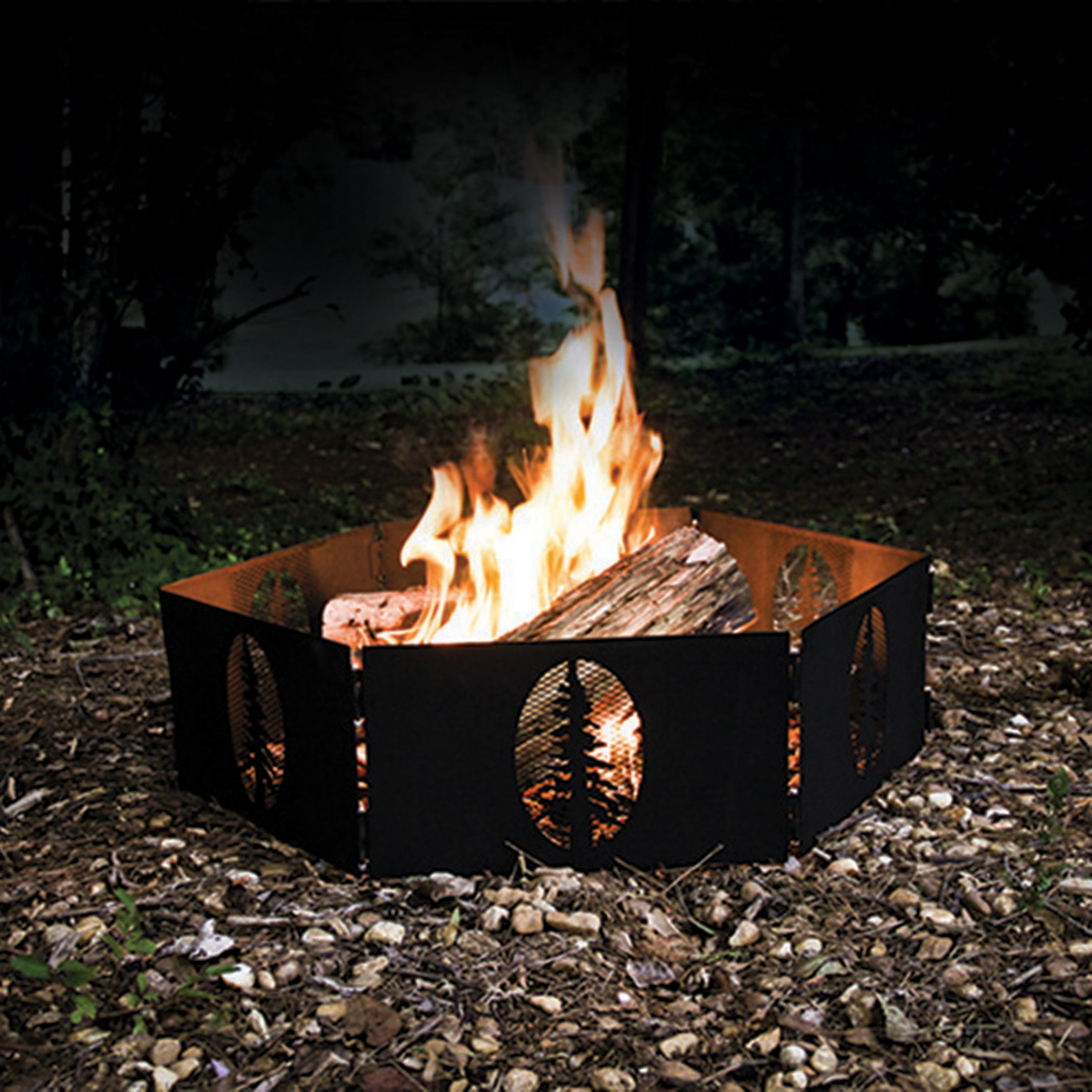 Camco Portable 27 x 8.5" Outdoor Campfire Ring with Bag for Wood Burning Fires - VMInnovations