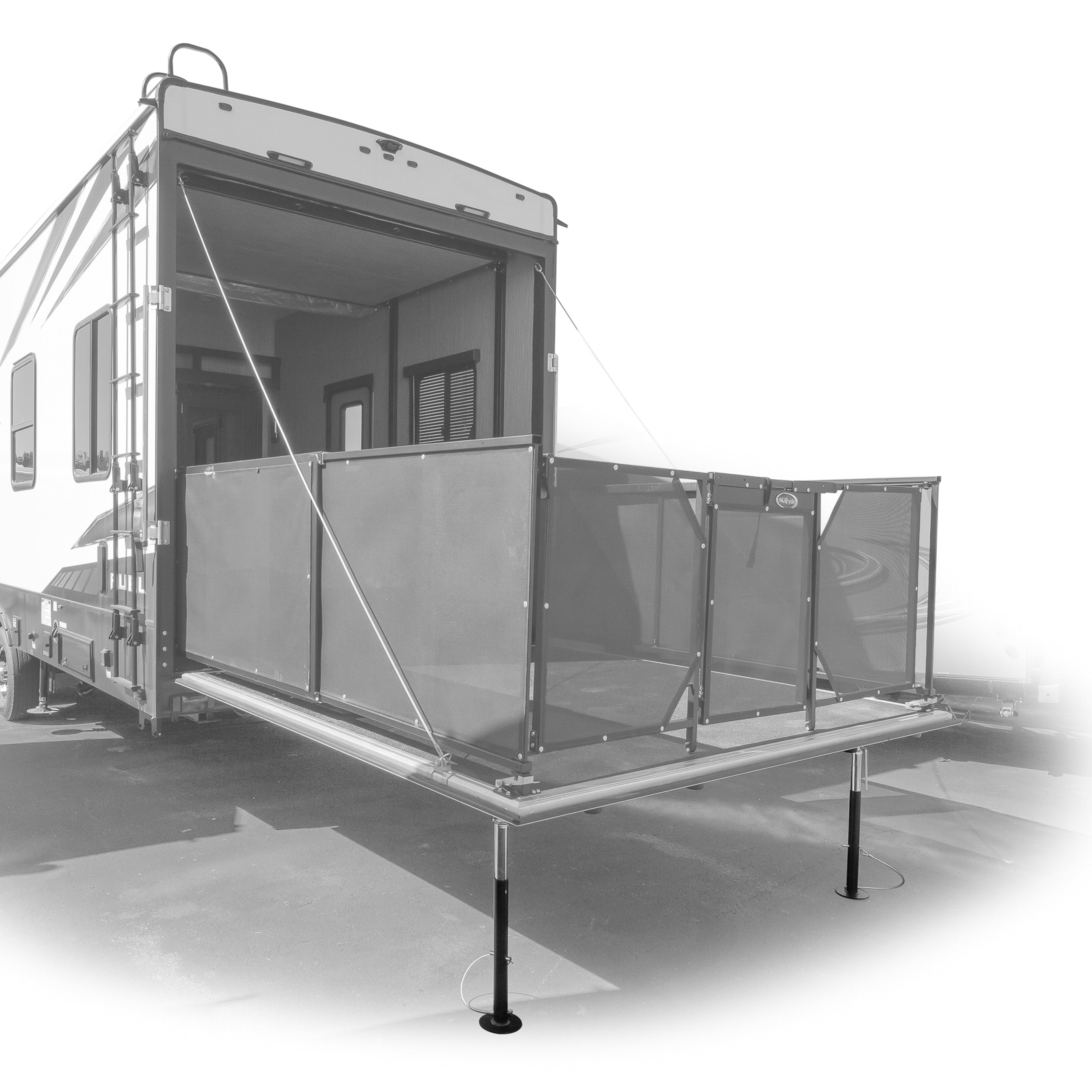 Camco Eaz-Lift Adjustable RV Patio Supports w/ Flat Bottom Slide Outs, Set of 2 - VMInnovations