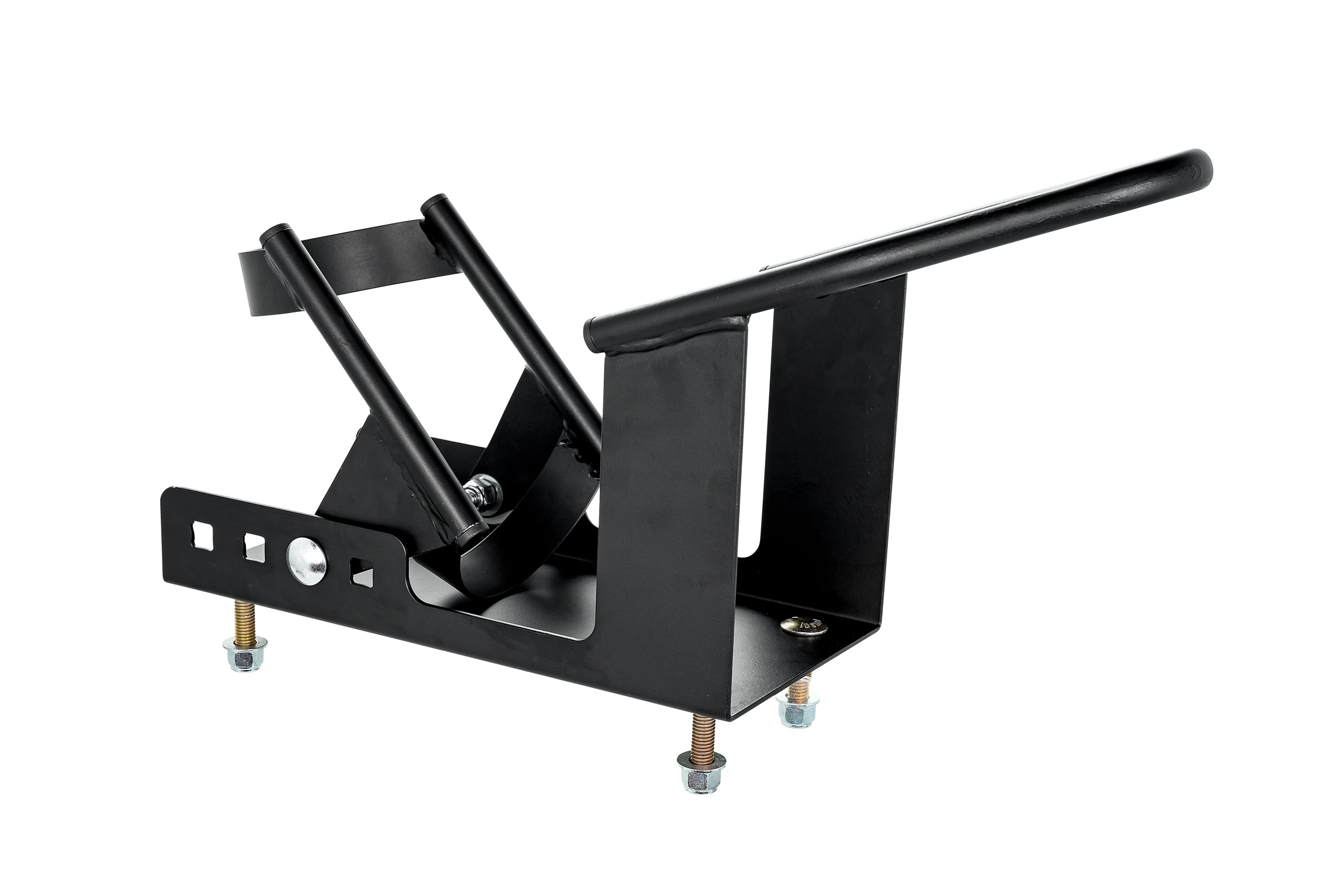 Camco Motorcycle Wheel Chock Mount with Handlebar Straps & Universal Tire Fit