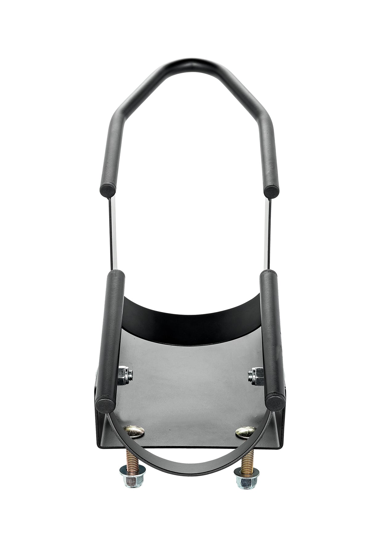 Camco Motorcycle Wheel Chock Mount with Handlebar Straps & Universal Tire Fit