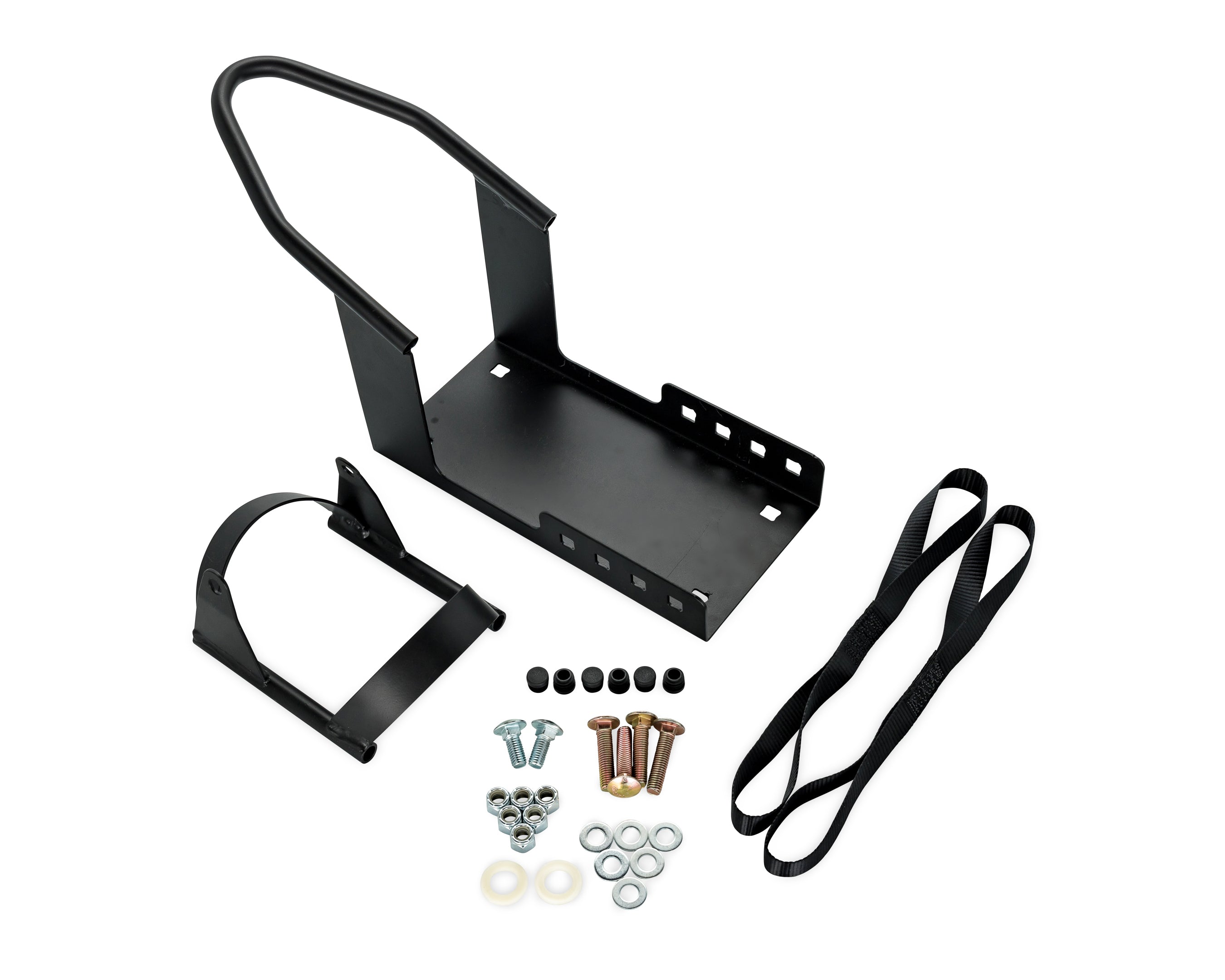 Camco Motorcycle Wheel Chock Mount with Handlebar Straps & Universal Tire Fit - VMInnovations