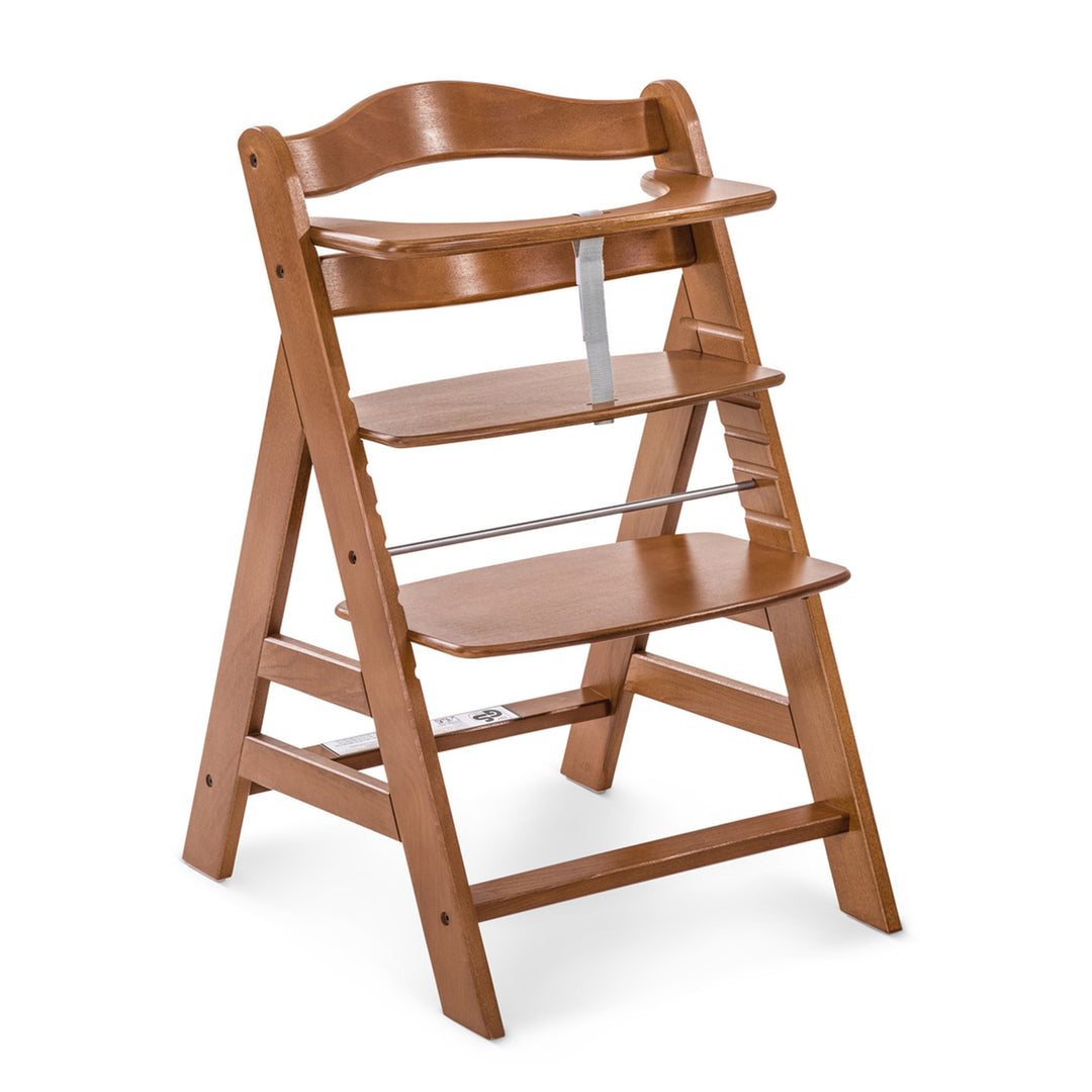 hauck Alpha+ Grow Along Walnut Wooden High Chair, Tray Table & Deluxe Cushion - VMInnovations