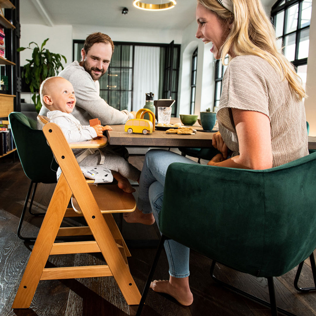 hauck Alpha+ Grow Along Wooden High Chair w/Grey Tray Table & Deluxe Cushion - VMInnovations