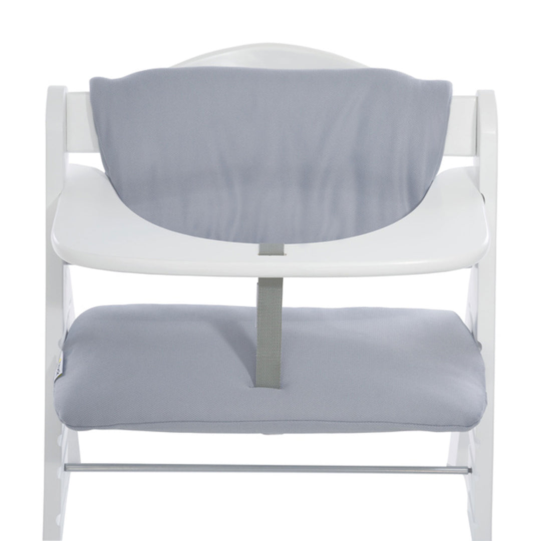 hauck AlphaPlus Grow Along White Wooden High Chair, Tray Table, & Grey Cushion - VMInnovations