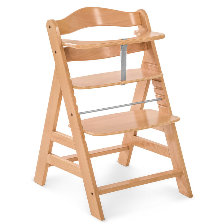 hauck Alpha+ Grow Along Wooden High Chair w/White Tray Table & Grey Cushion - VMInnovations