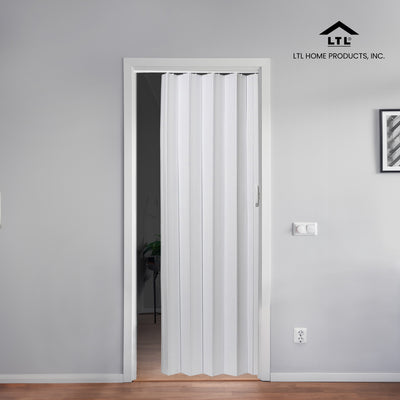 LTL Home Products Via 36" x 80" Vinyl PVC Hinged Single Folding Door, White