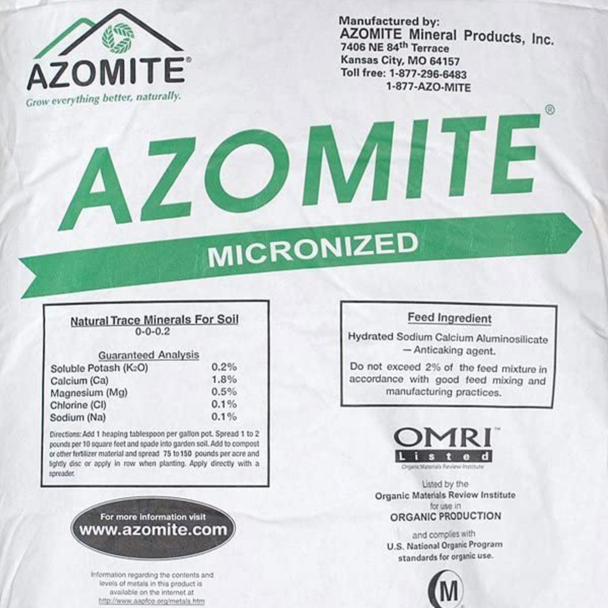 Azomite 44 lbs Micronized Organic Trace Mineral Soil Fertilizer Powder (4 Pack)