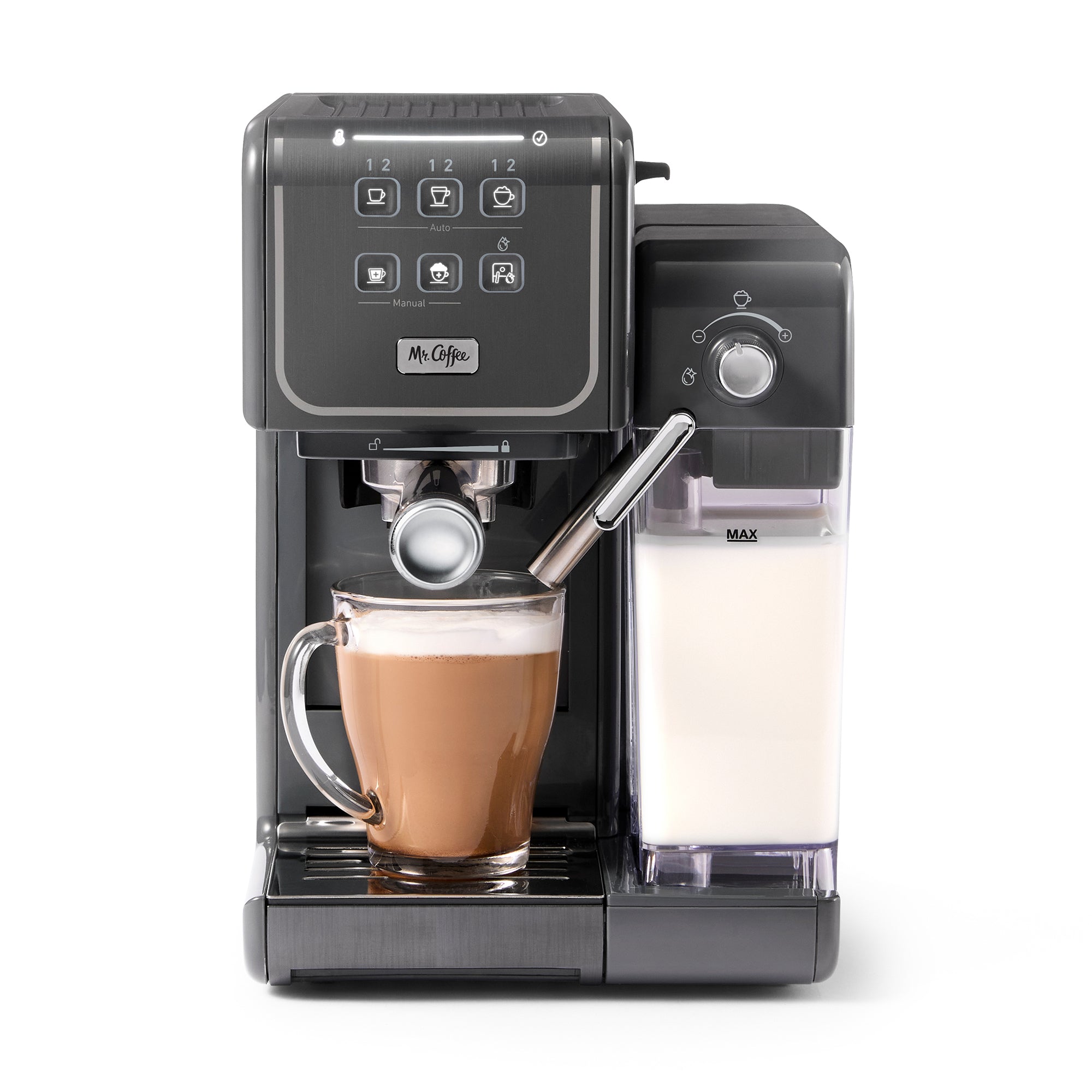 Mr. Coffee One-Touch CoffeeHouse+ Espresso, Cappuccino, and Latte Maker, Grey - VMInnovations