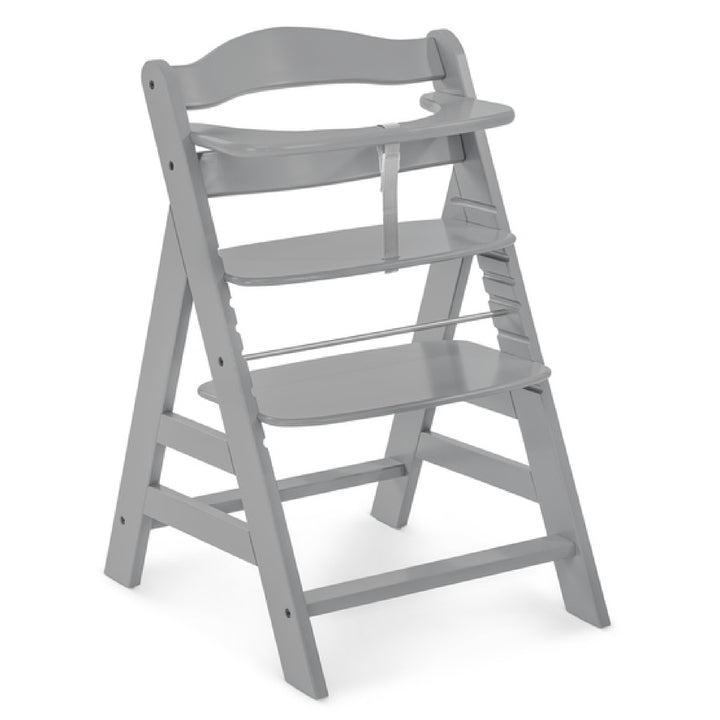 Hauck Alpha+ Wooden High Chair with Tray and Safety Bar, Grey - VMInnovations