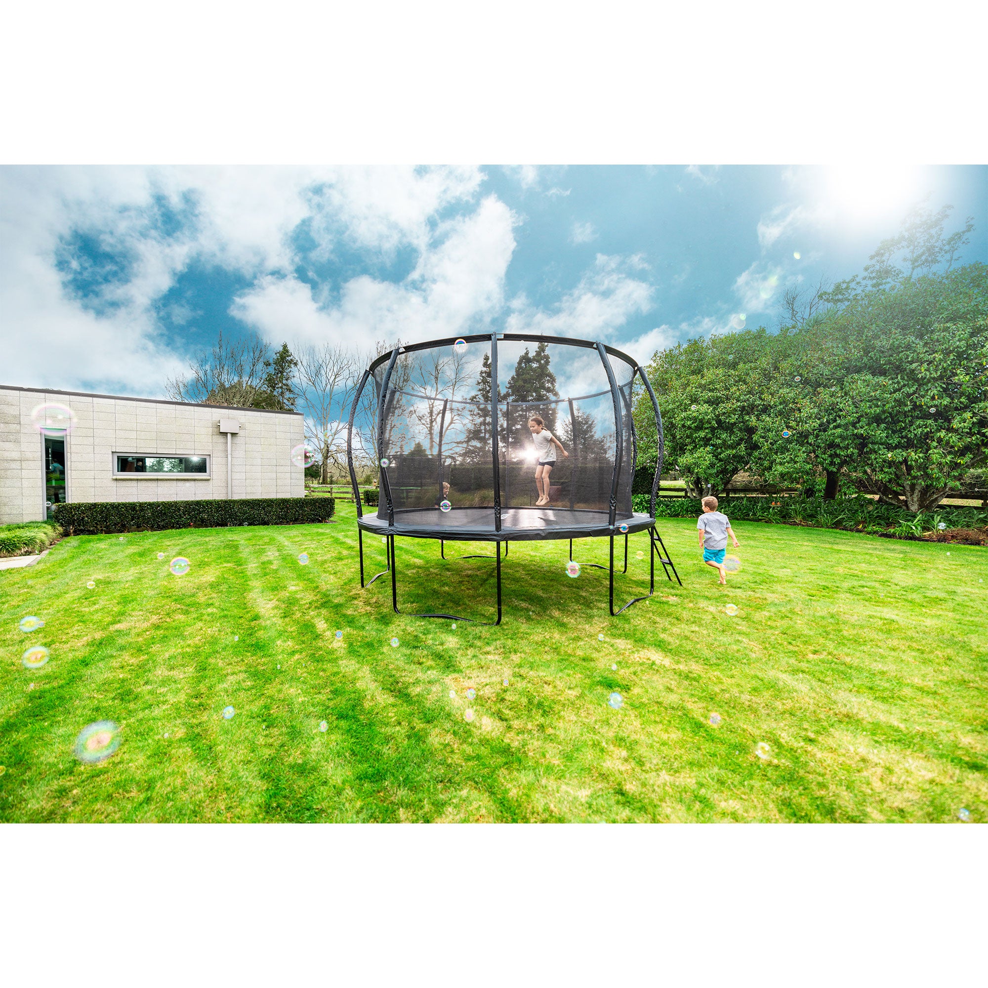 ALLSTAR 14' Trampoline for Kids Outdoor Backyard Play Equipment w/ Net & Ladder - VMInnovations