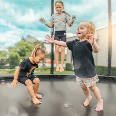 ALLSTAR 10' Trampoline for Kids Outdoor Backyard Play Equipment w/ Net & Ladder