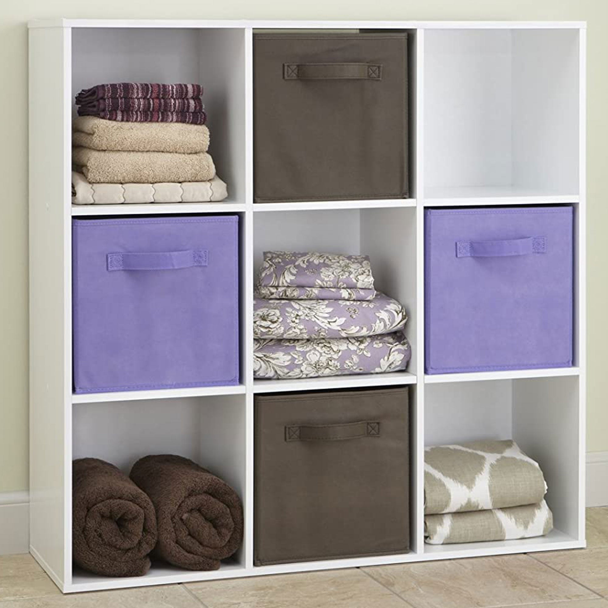 ClosetMaid 9 Cube Wood Stackable Open Bookcase Display Shelf Organizer, White - VMInnovations