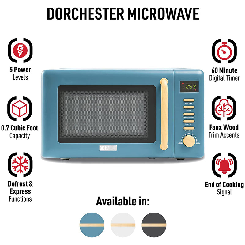 Dorchester 700W Over the Range Compact Home Microwave, Stone Blue (Open Box)