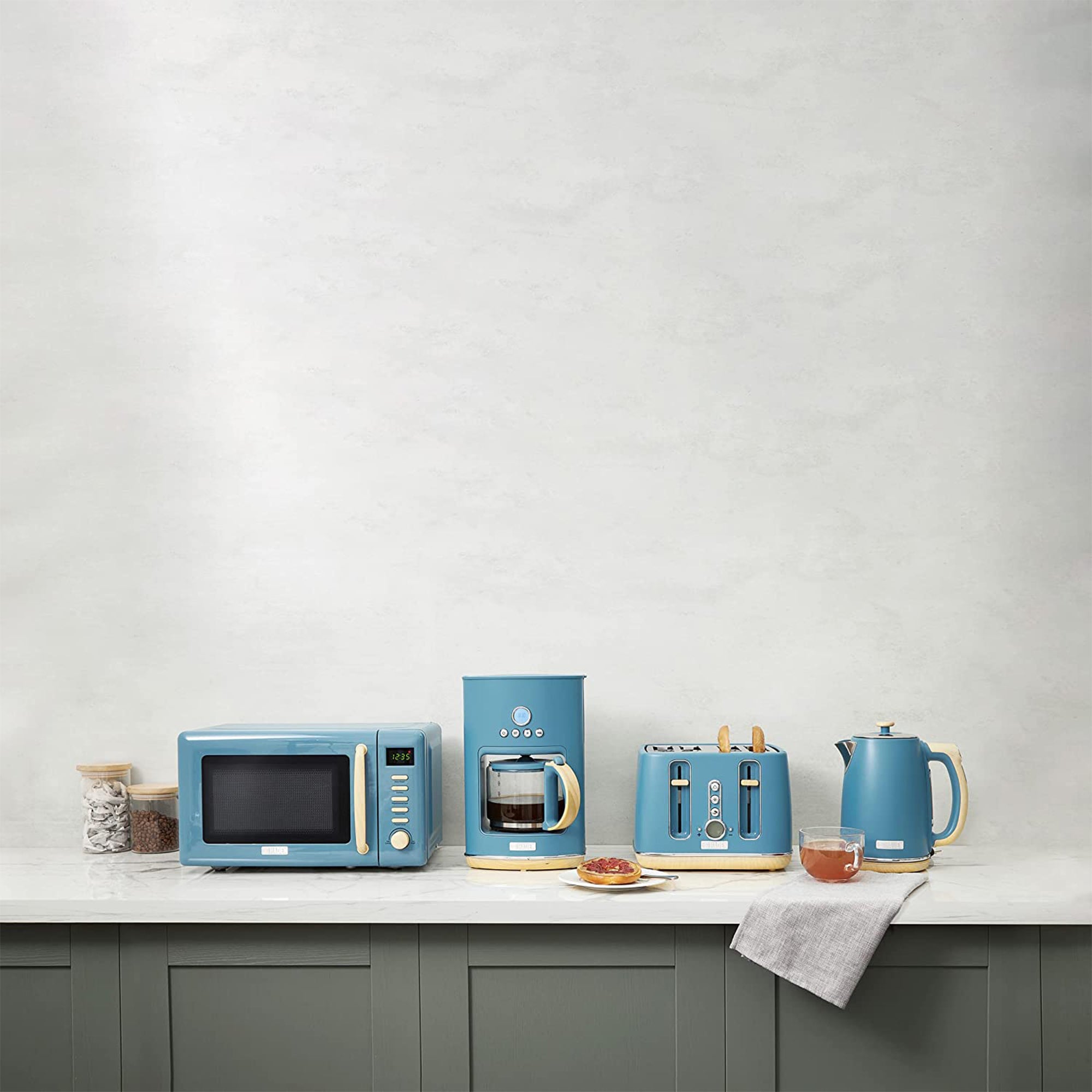 Dorchester 700W Over the Range Compact Home Microwave, Stone Blue (Open Box) - VMInnovations