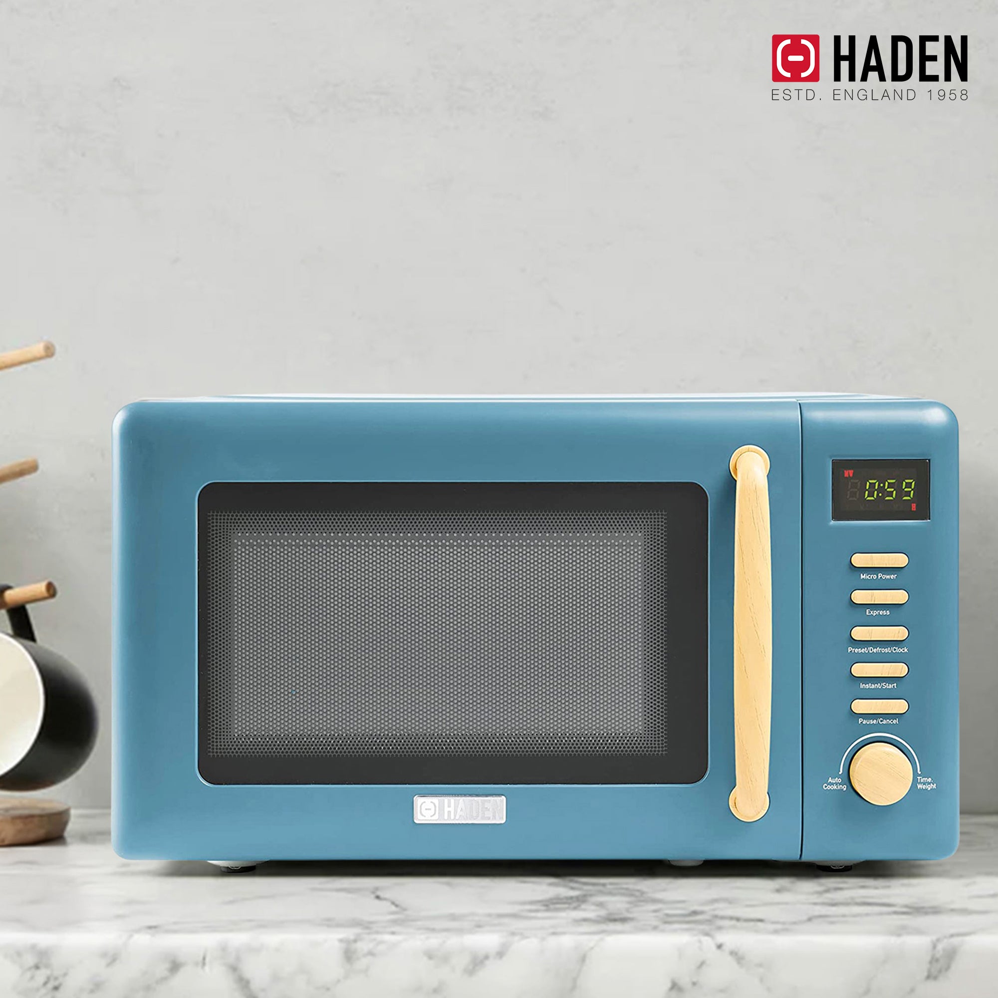 Dorchester 700W Over the Range Compact Home Microwave, Stone Blue (Open Box) - VMInnovations