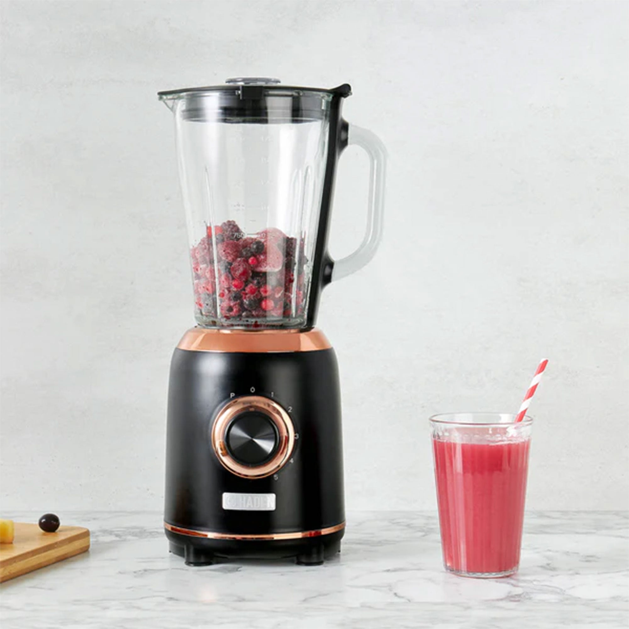 Haden Heritage Retro 56 Oz 5 Speed Blender w/ Glass Jar, Black/Copper (Open Box) - VMInnovations