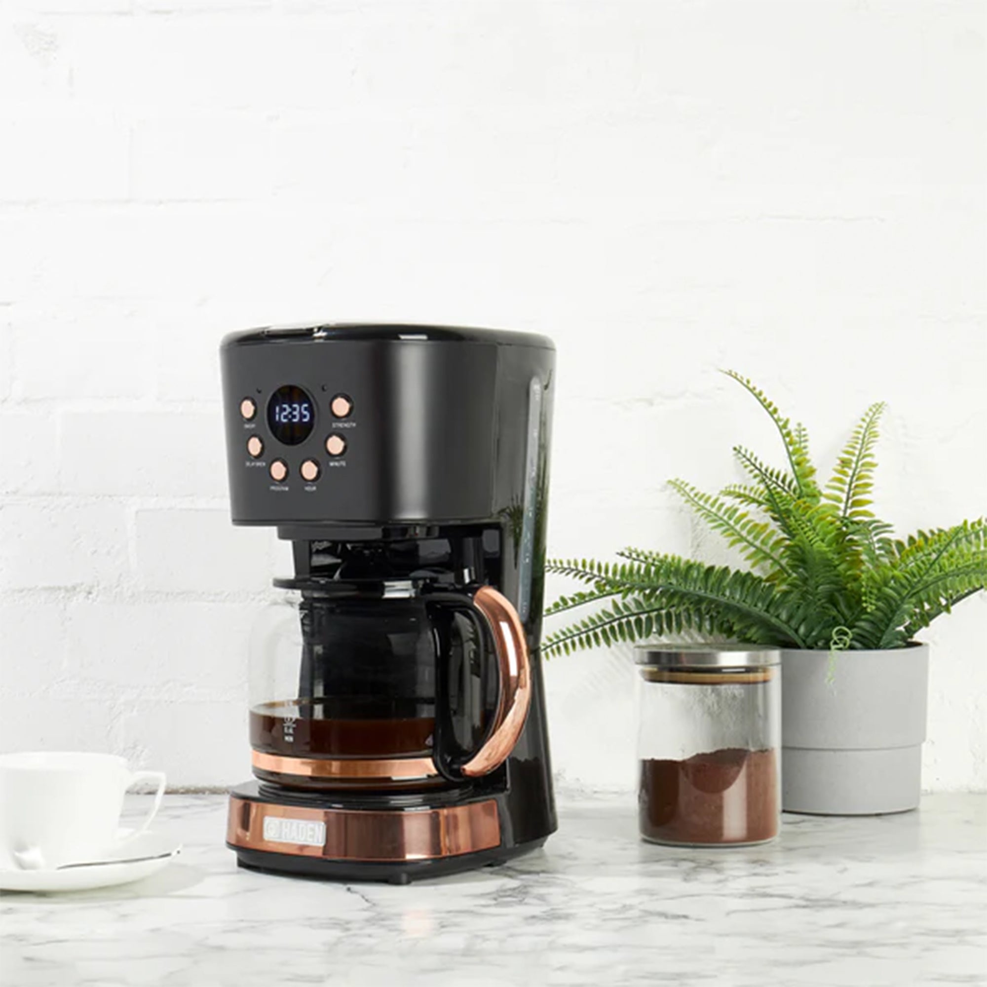 Haden Heritage 12 Cup Programmable Retro Coffee Maker Machine,Black/Copper(Used) - VMInnovations