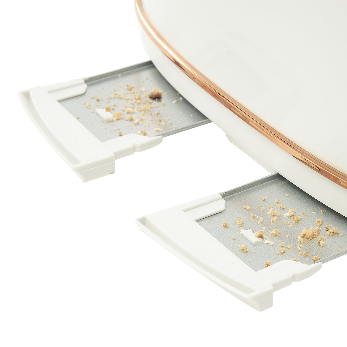 Haden Heritage 4 Slice Wide Slot Toaster w/Crumb Tray, Ivory/Copper (Open Box) - VMInnovations