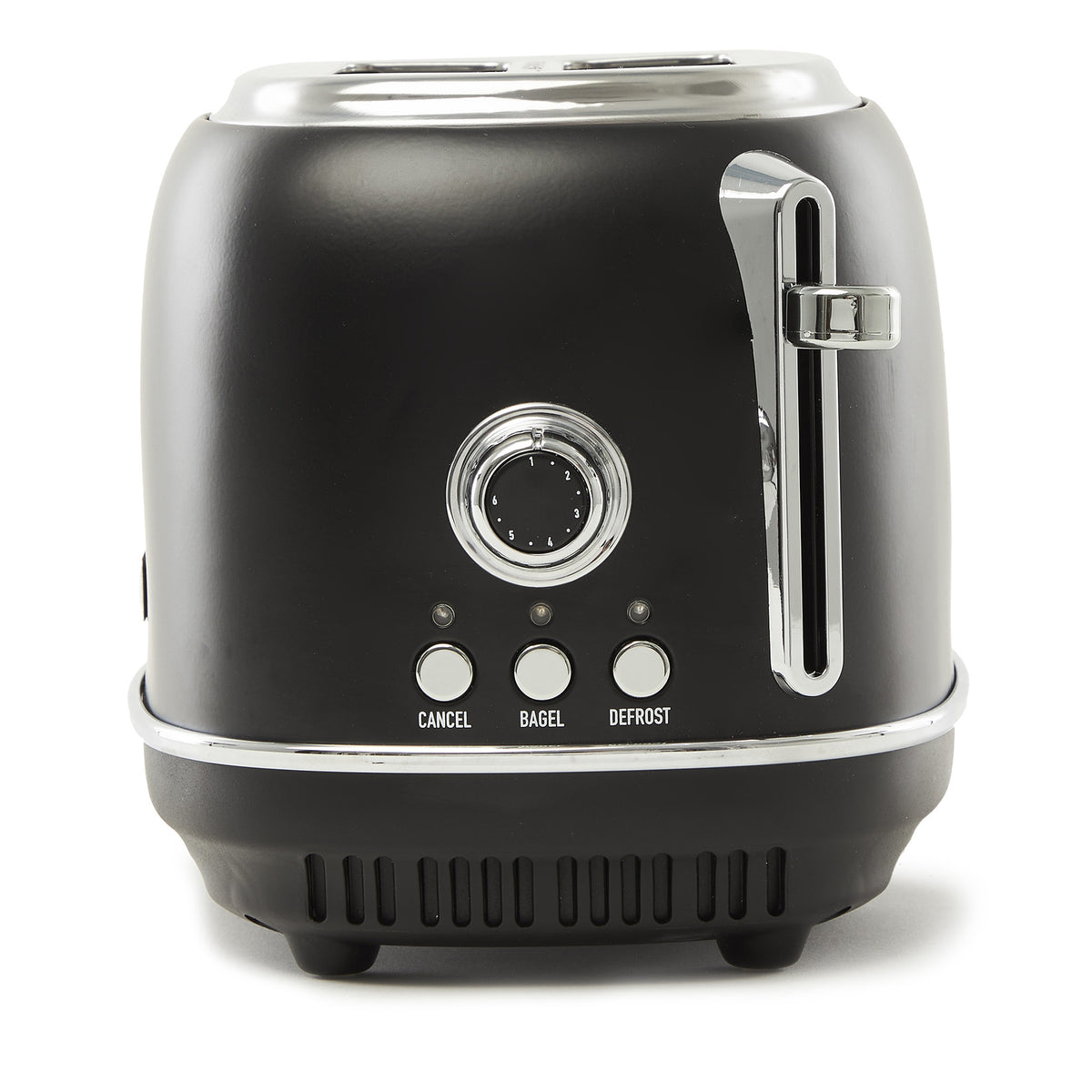 Haden Heritage 2 Slice Wide Slot Toaster w/Crumb Tray, Black/Chrome (Open Box)