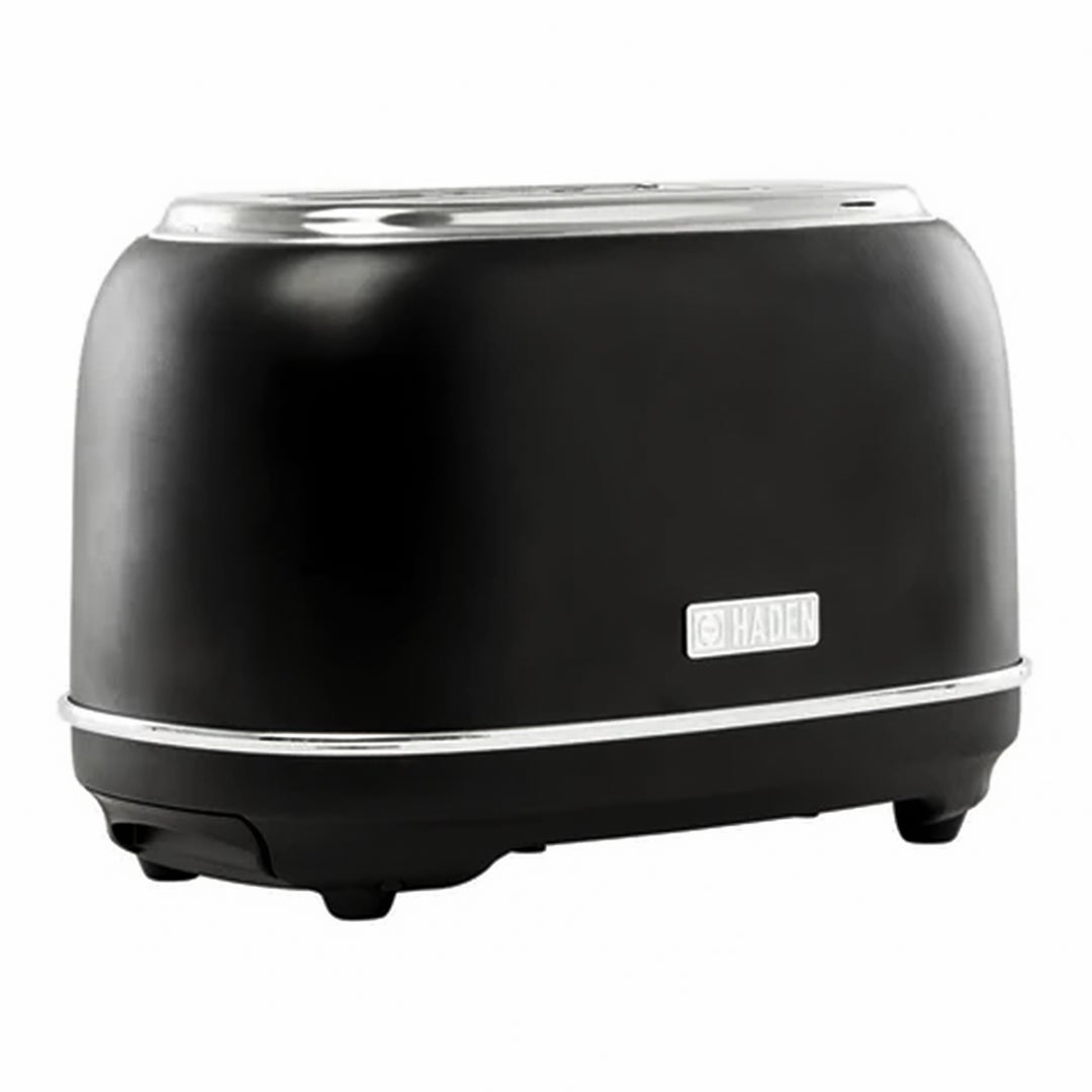 Haden Heritage 2 Slice Wide Slot Stainless Steel Toaster, Black & Chrome - VMInnovations