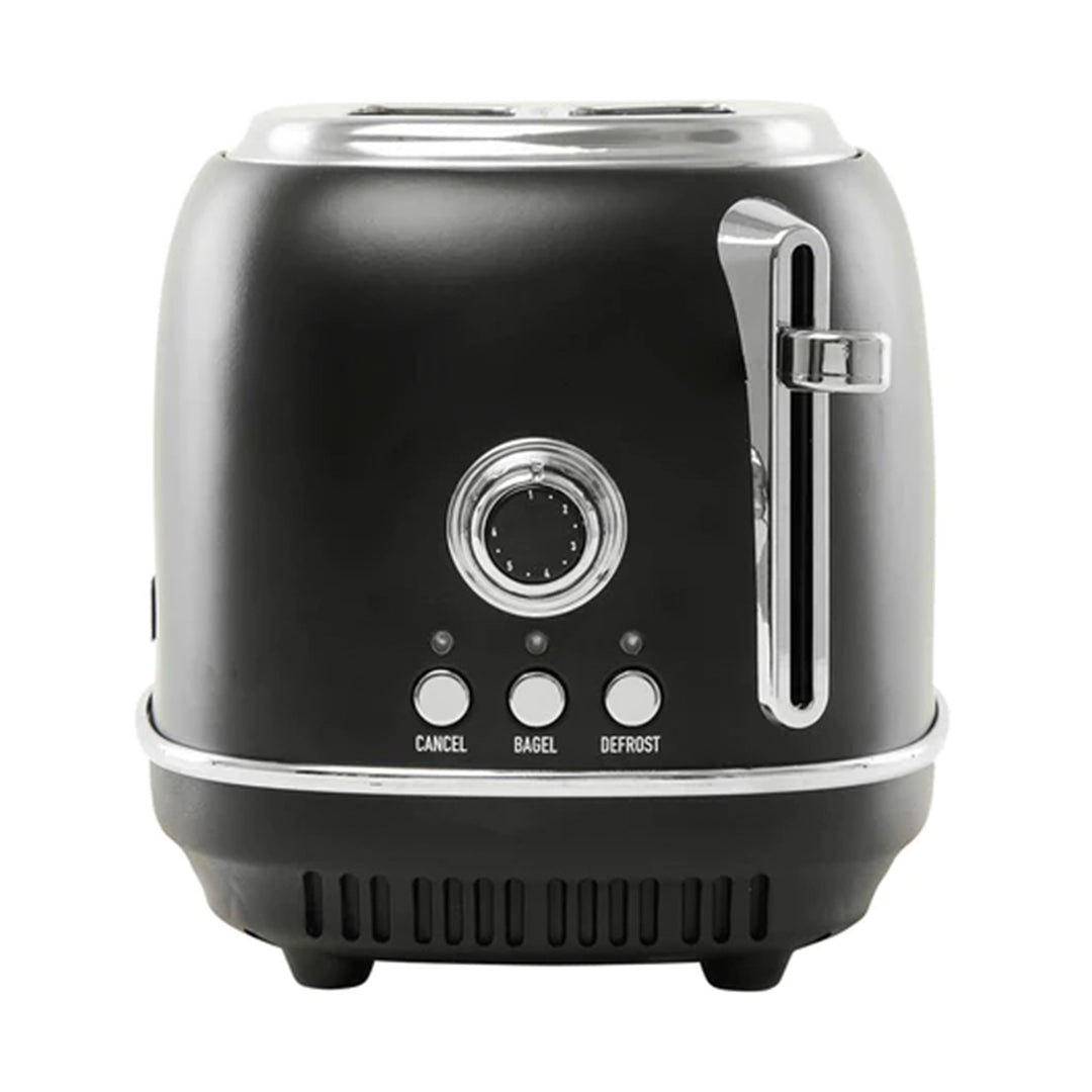 Haden Heritage 2 Slice Wide Slot Toaster w/Crumb Tray, Black/Chrome (Open Box) - VMInnovations