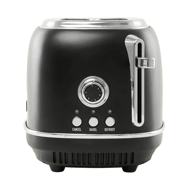 Haden Heritage 2 Slice Wide Slot Toaster w/Crumb Tray, Black/Chrome (Open Box) - VMInnovations