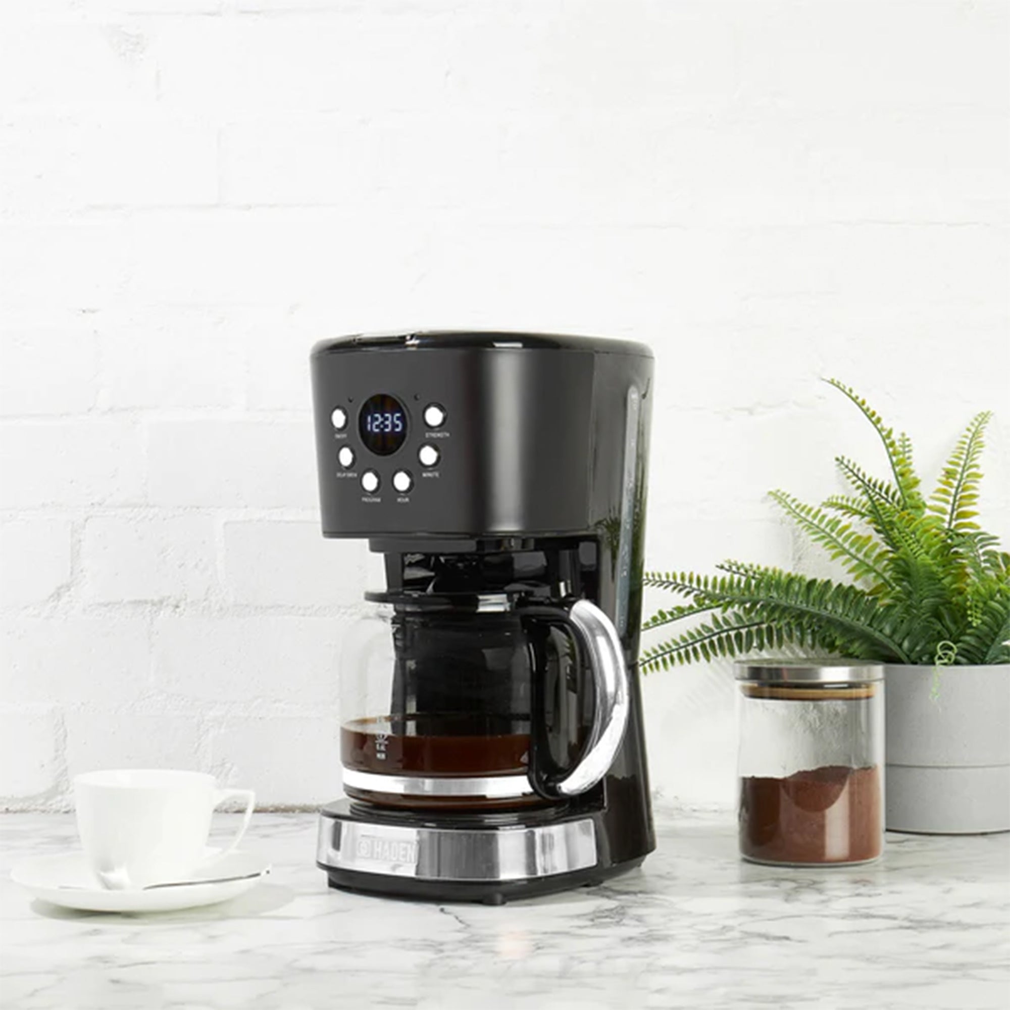 Haden Heritage 12 Cup Programmable Retro Coffee Maker Machine,Black/Chrome(Used) - VMInnovations