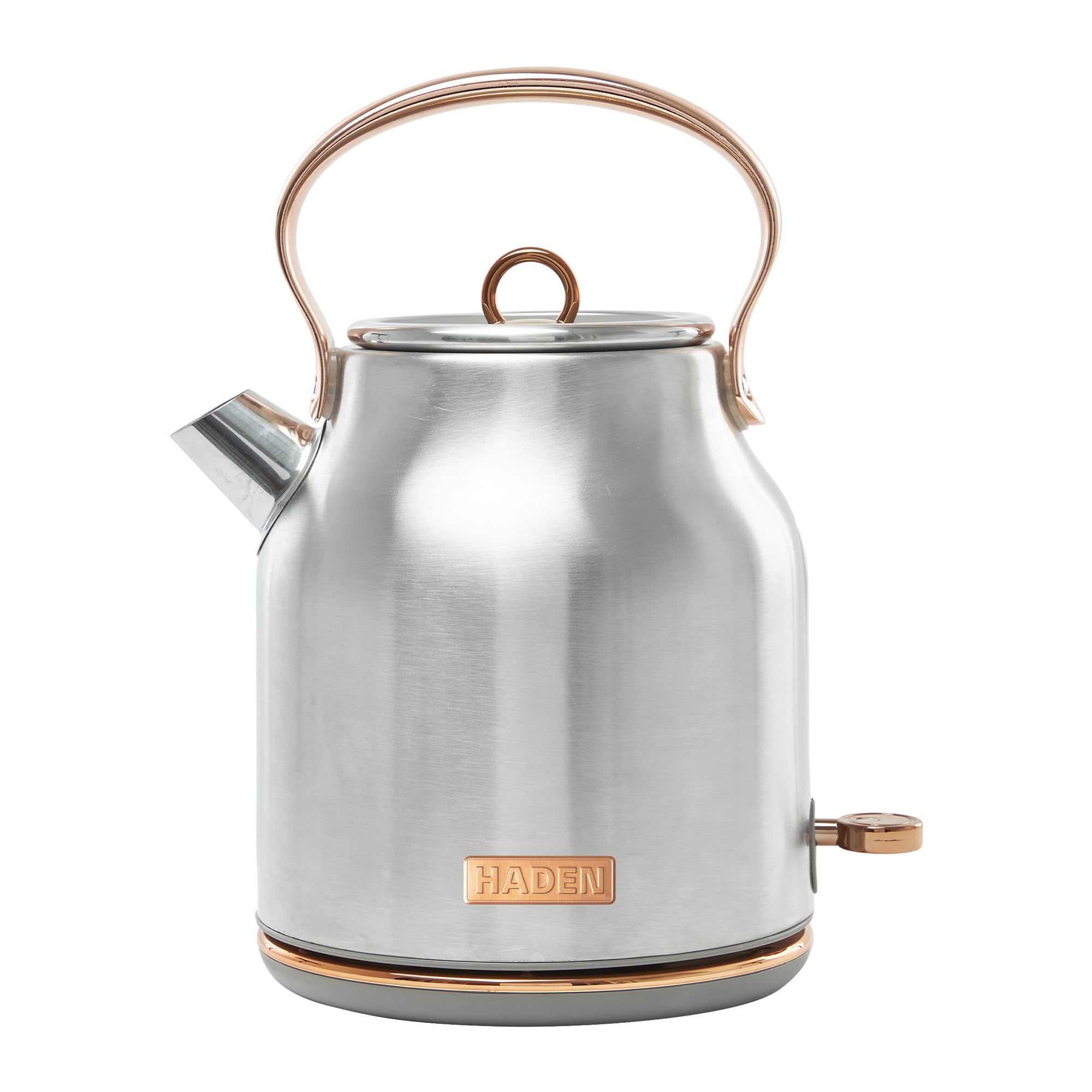 Haden Heritage 1.7 Liter Stainless Steel Electric Water Kettle, Steel & Copper - VMInnovations