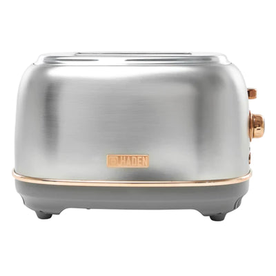 Haden 2 Slice Wide Slot Toaster w/Removable Crumb Tray, Steel/Copper(Open Box)