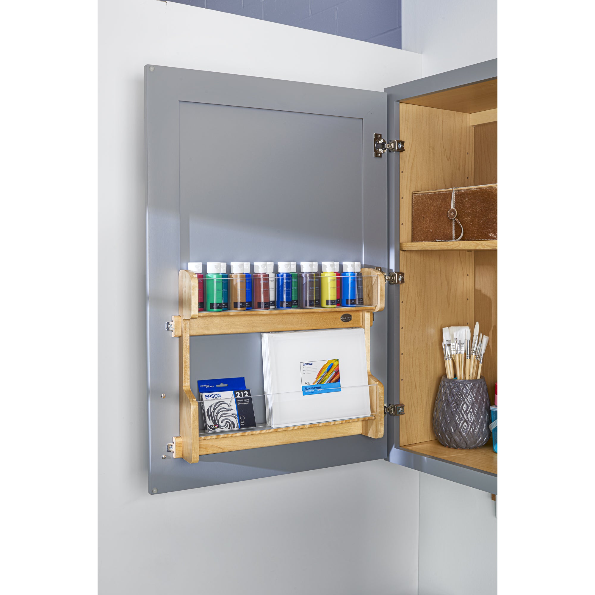 Rev-A-Shelf 21" In Door Mount Vanity 2-Tier Storage Rack Natural Maple, 4VR-21-1 - VMInnovations