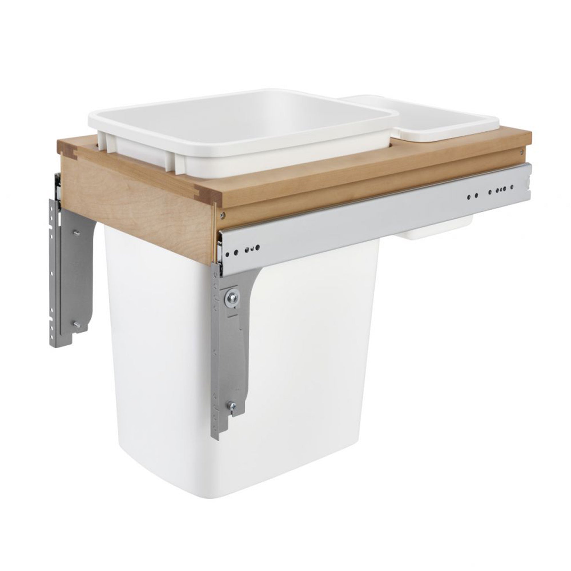 Rev-A-Shelf Single Pullout Top Mount Trash Can, 35 qt., 4WCTM-12DM1-343-FL